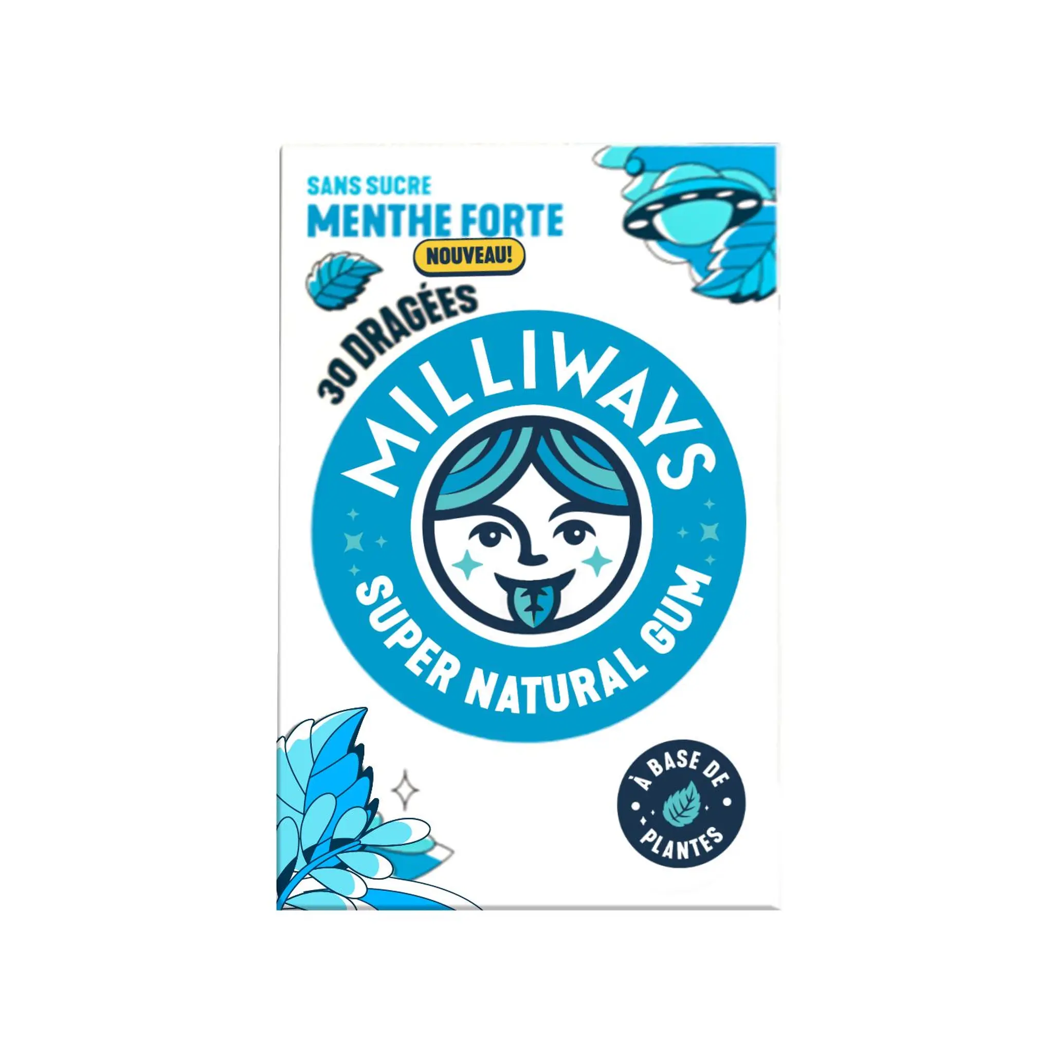 Milliways Chewing gum à la menthe forte sans sucres