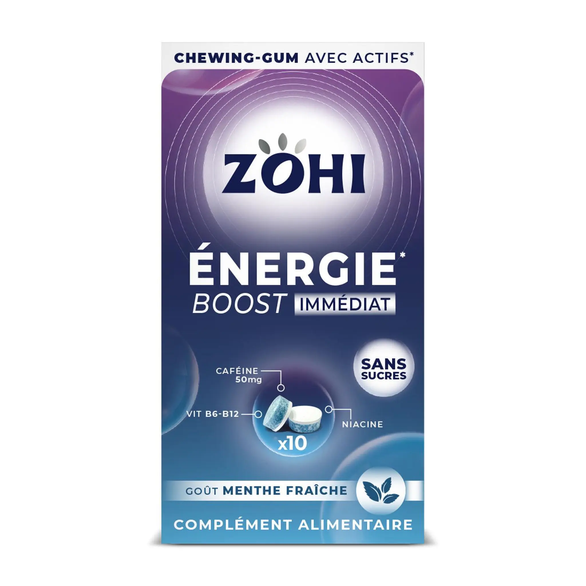 ZOHI Complément alimentaire chewing-gum à la menthe fraîche sans sucres