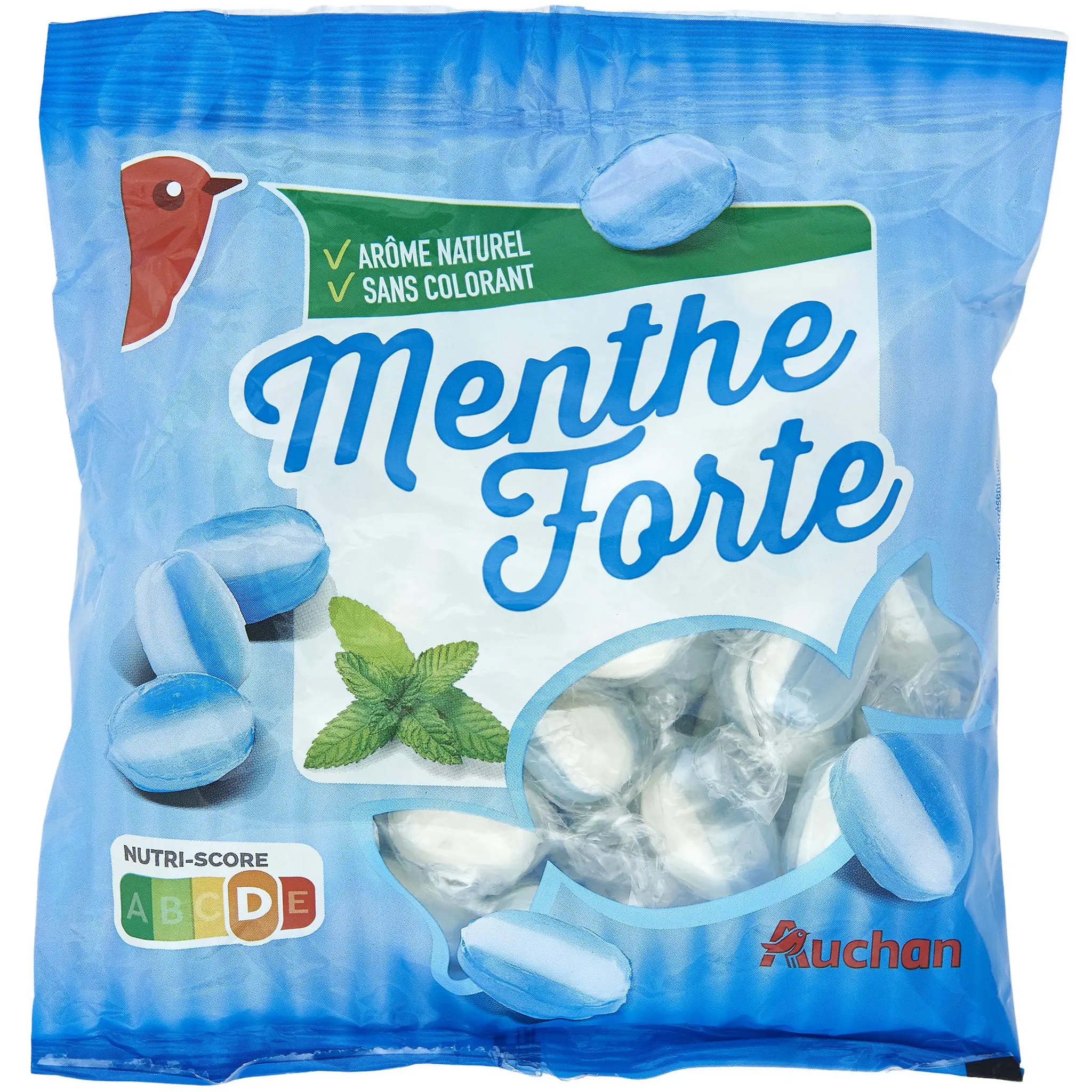 AUCHAN Bonbons à la menthe forte
