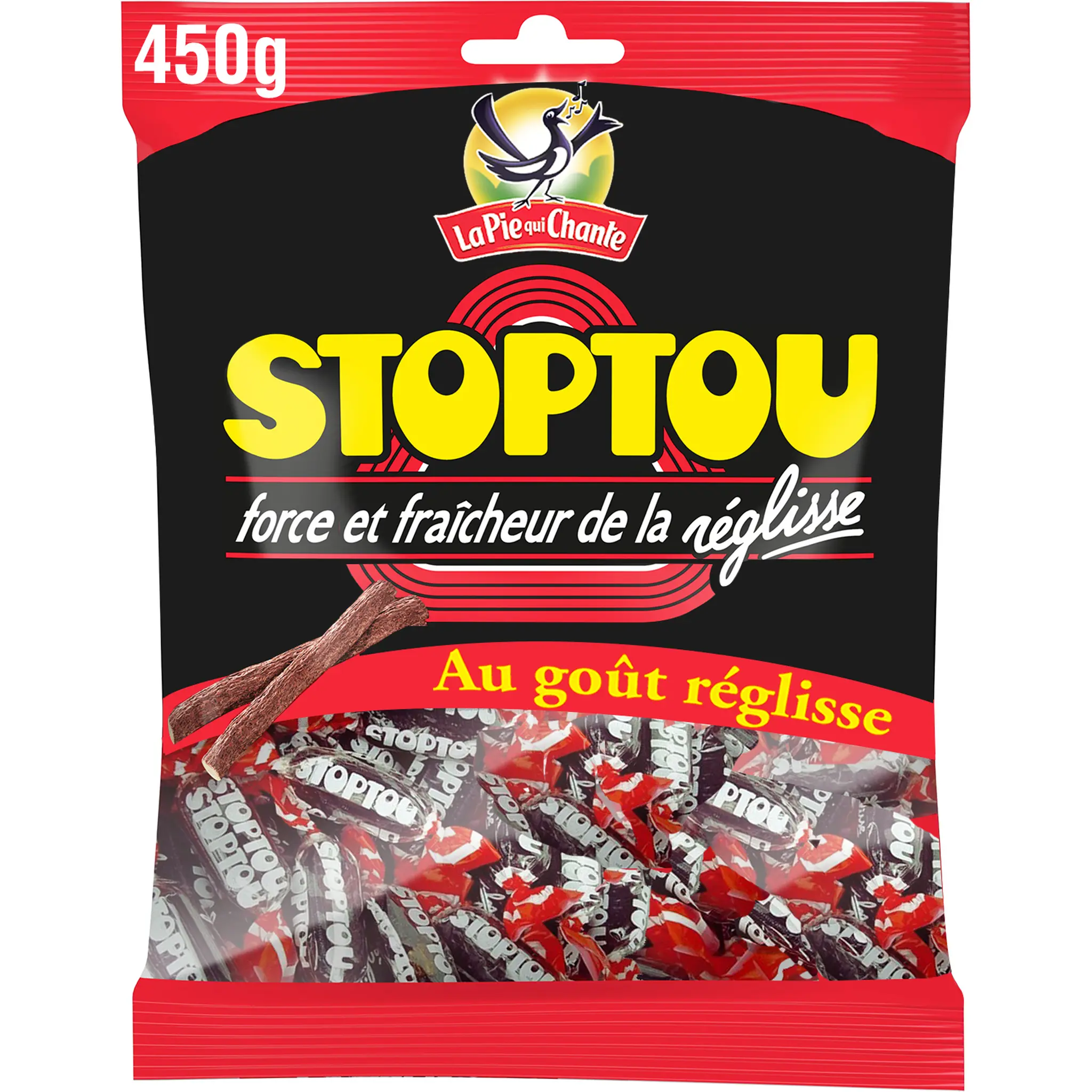 LA PIE QUI CHANTE Bonbon Stoptou au goût de réglisse