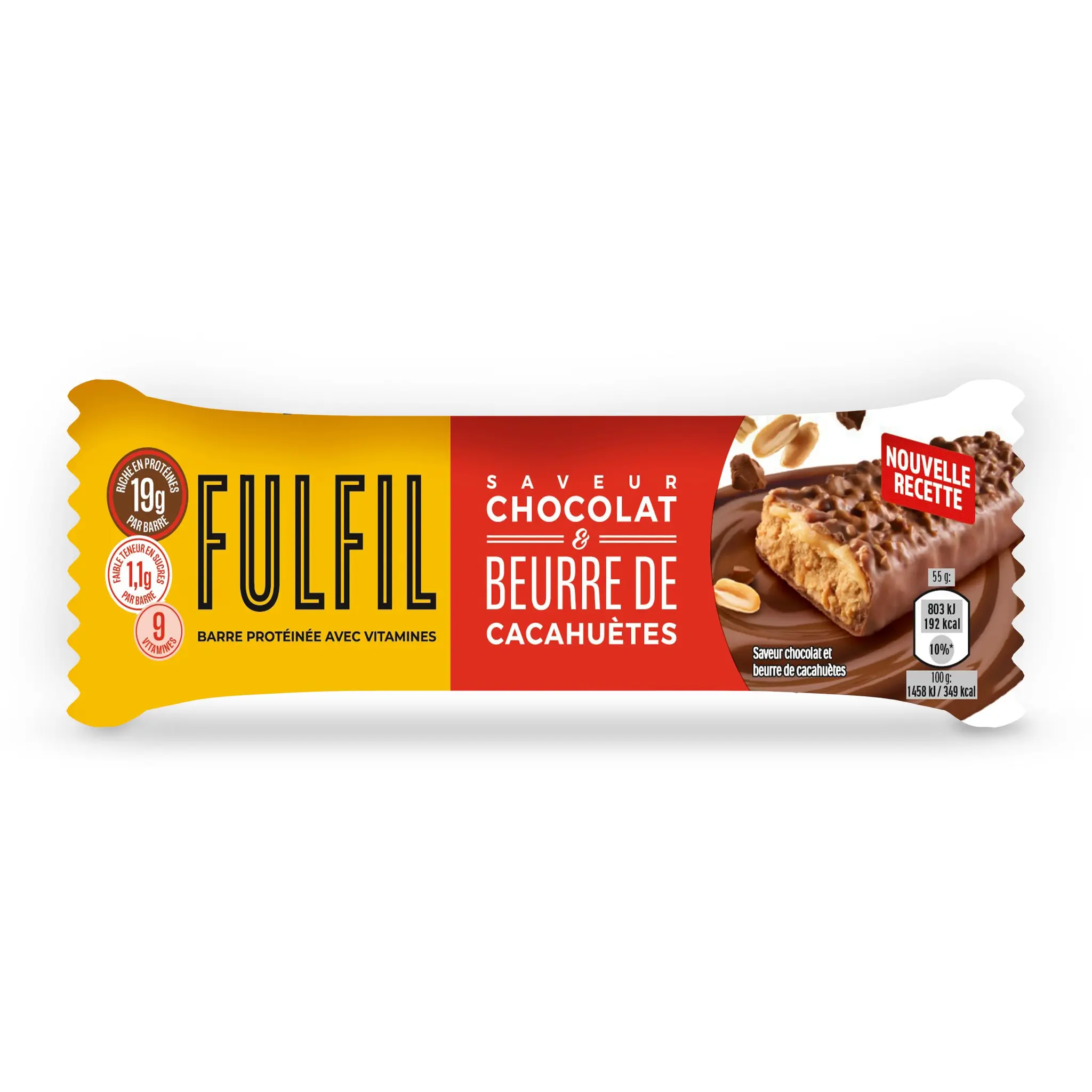 FULFIL Barre protéinée saveur chocolat au lait et beurre de cacahuètes