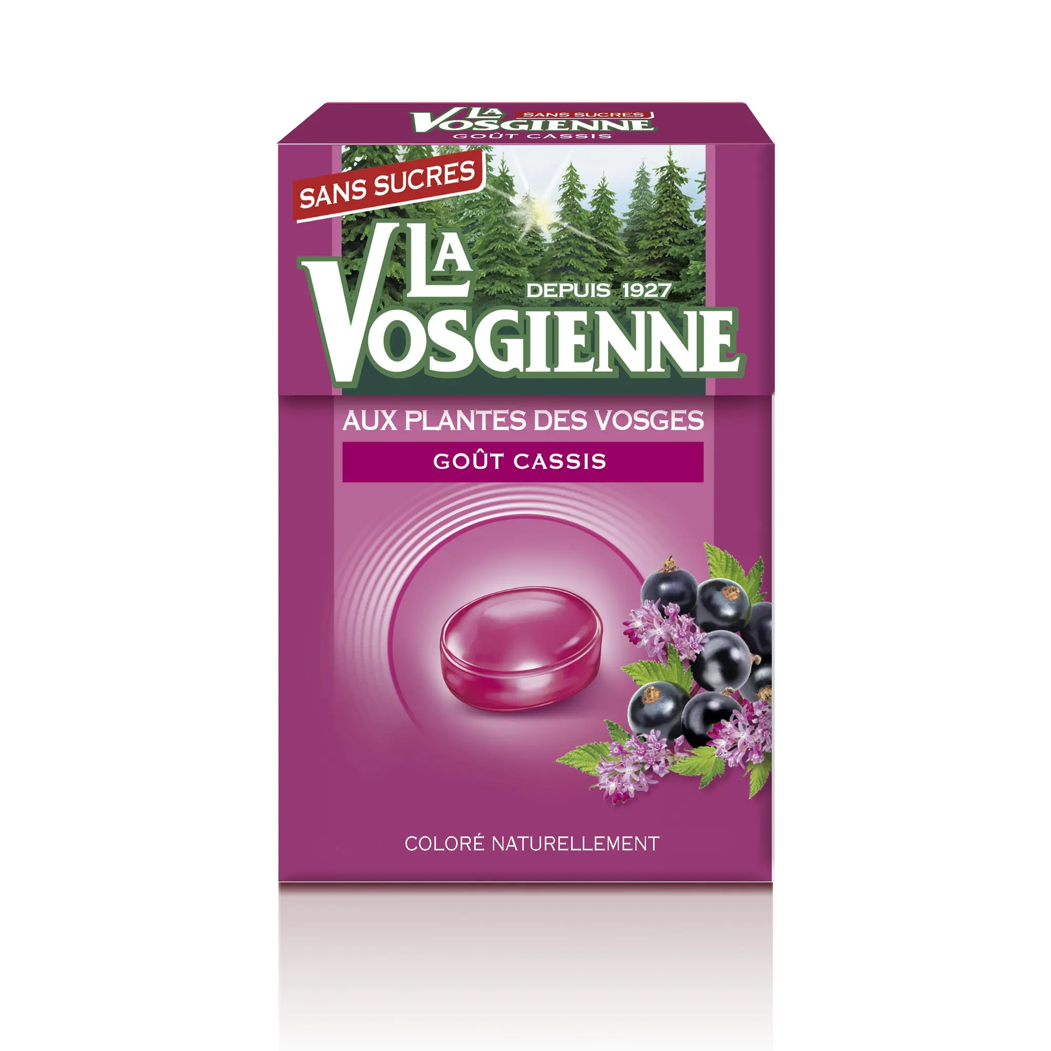 LA VOSGIENNE Bonbons durs aux plantes goût cassis sans sucres