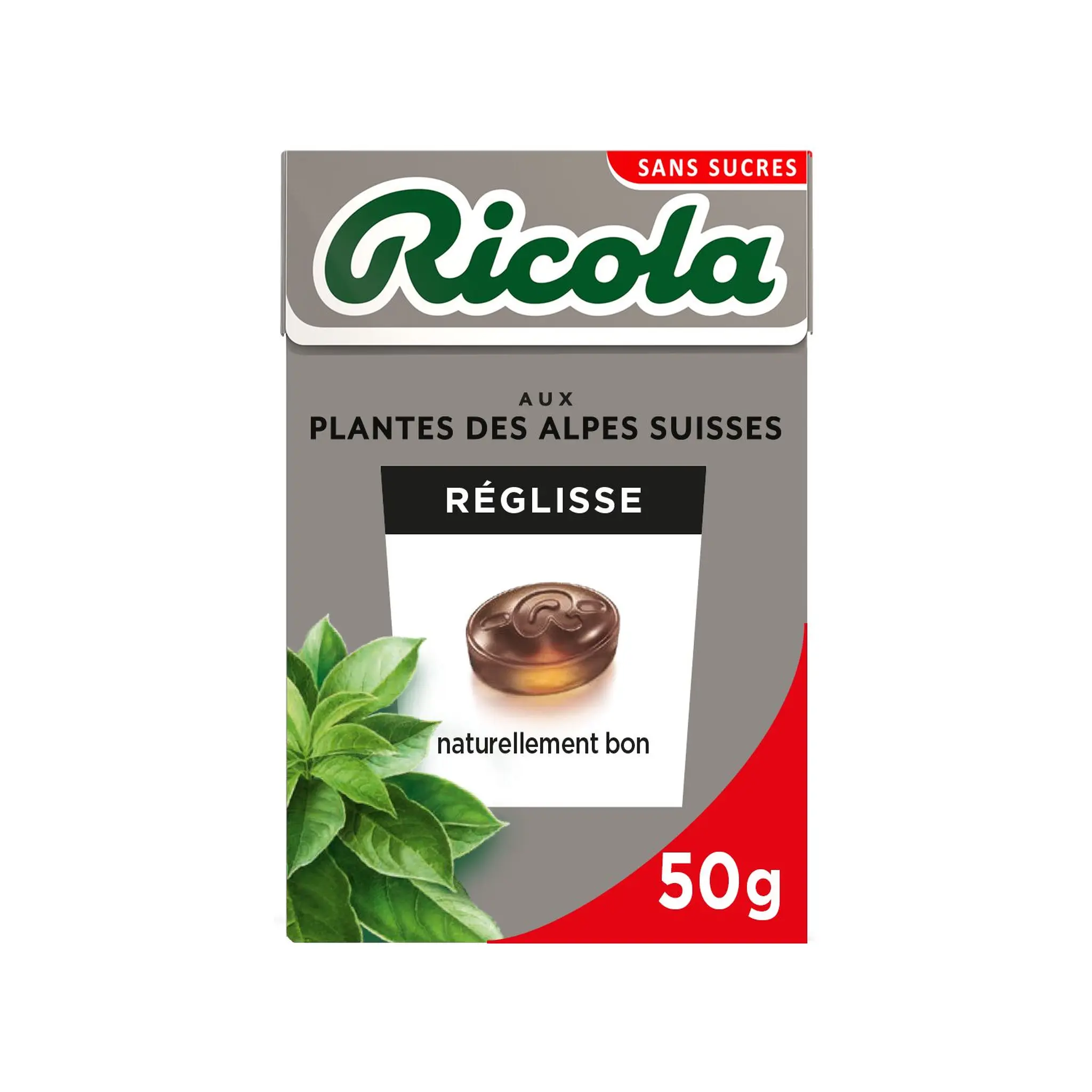 RICOLA Bonbons suisses aux plantes sans sucres saveur réglisse