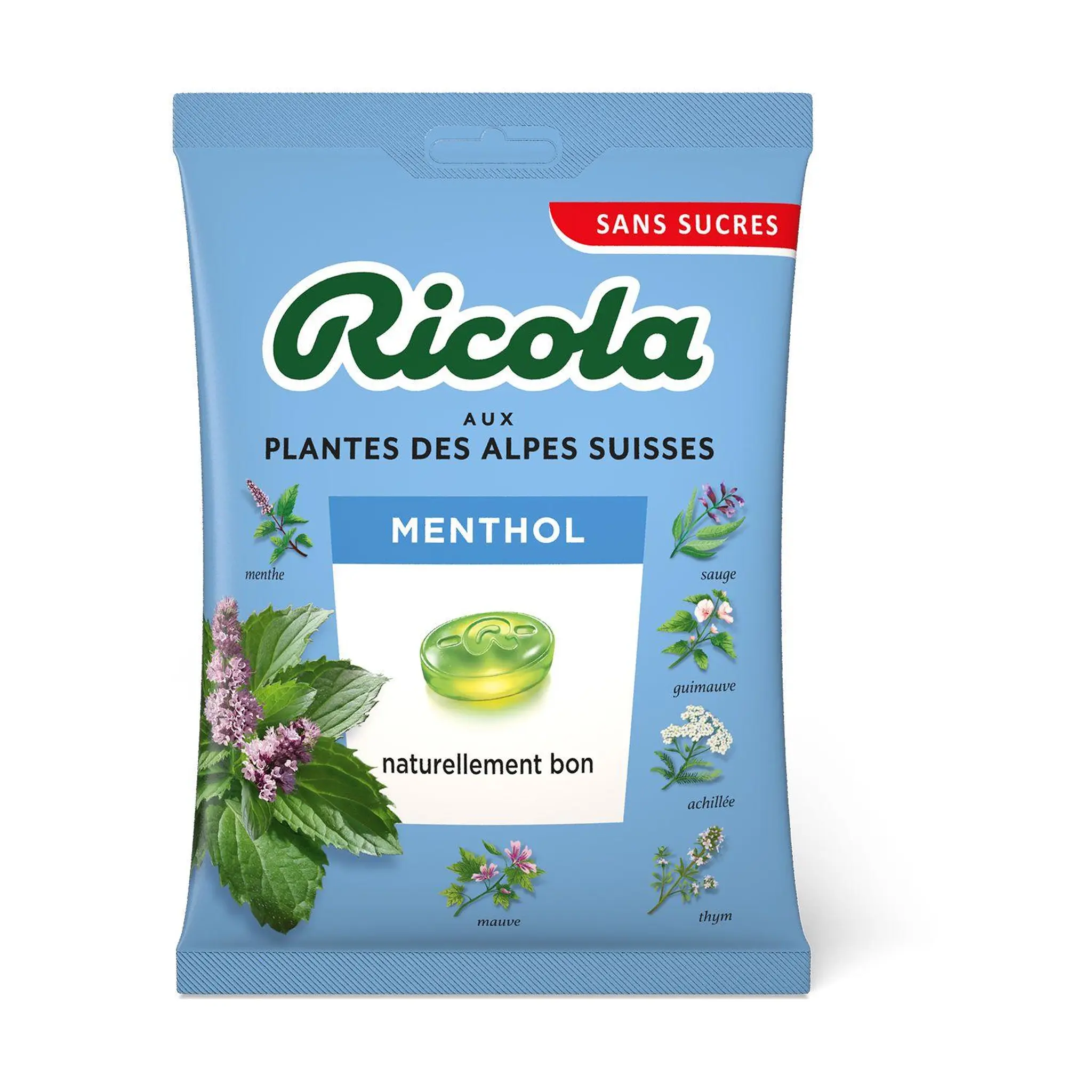 RICOLA Bonbons menthol aux plantes des alpes suisses sans sucres