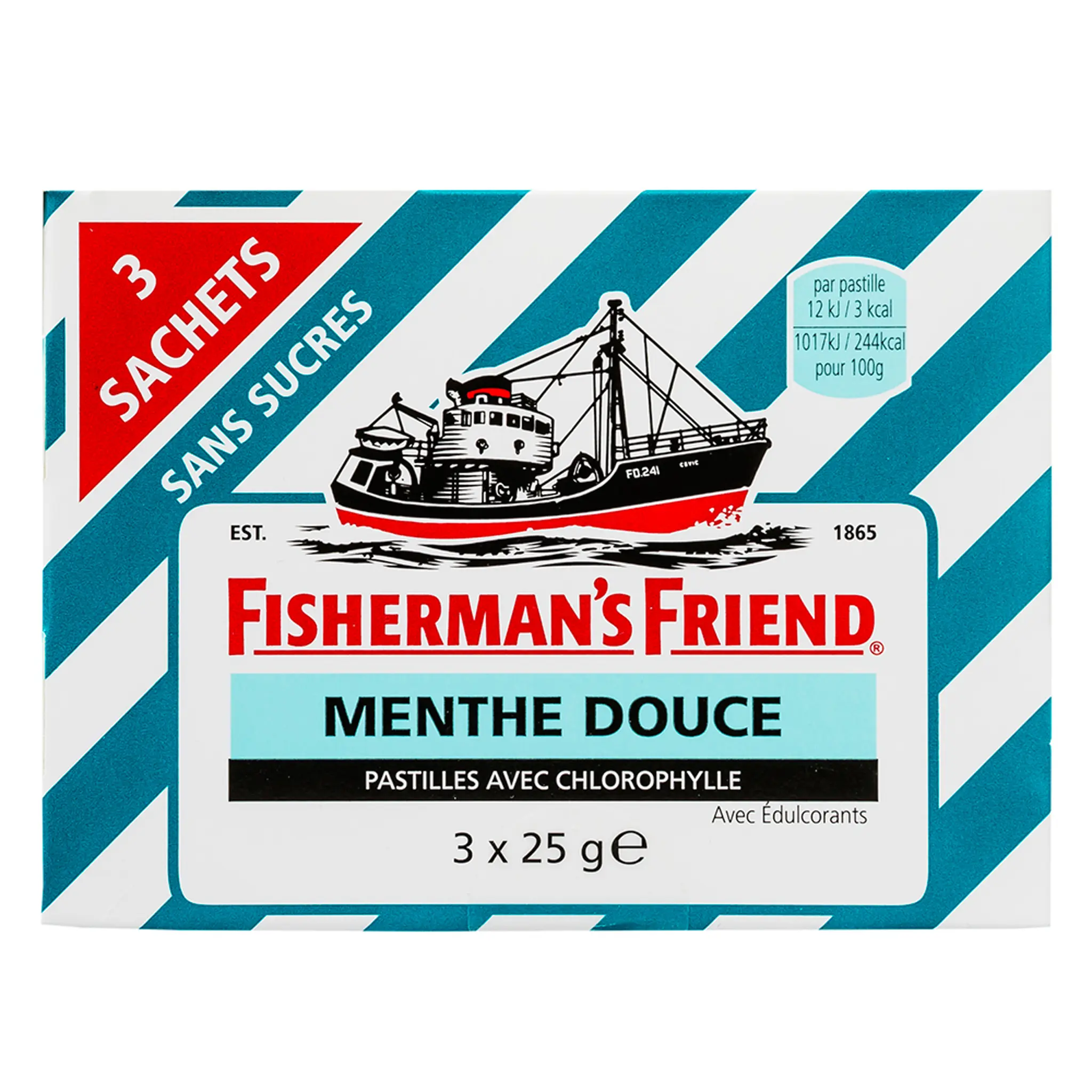 FISHERMAN'S FRIEND Pastilles goût menthe douce avec chlorophylle sans sucres