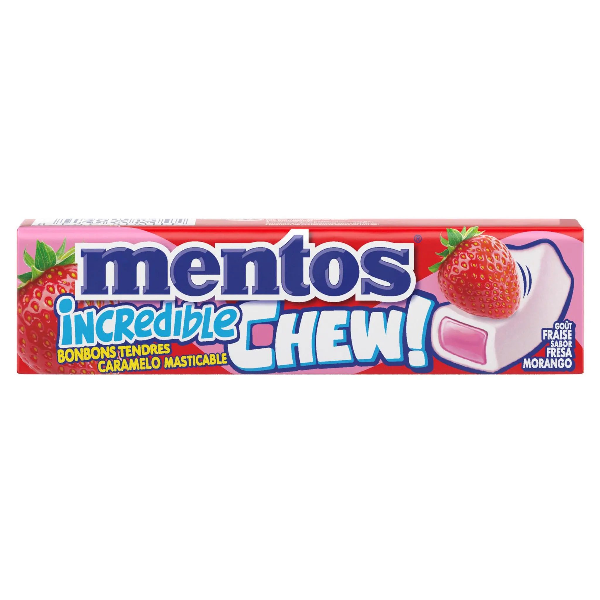 MENTOS Bonbons tendres goût fraise chew