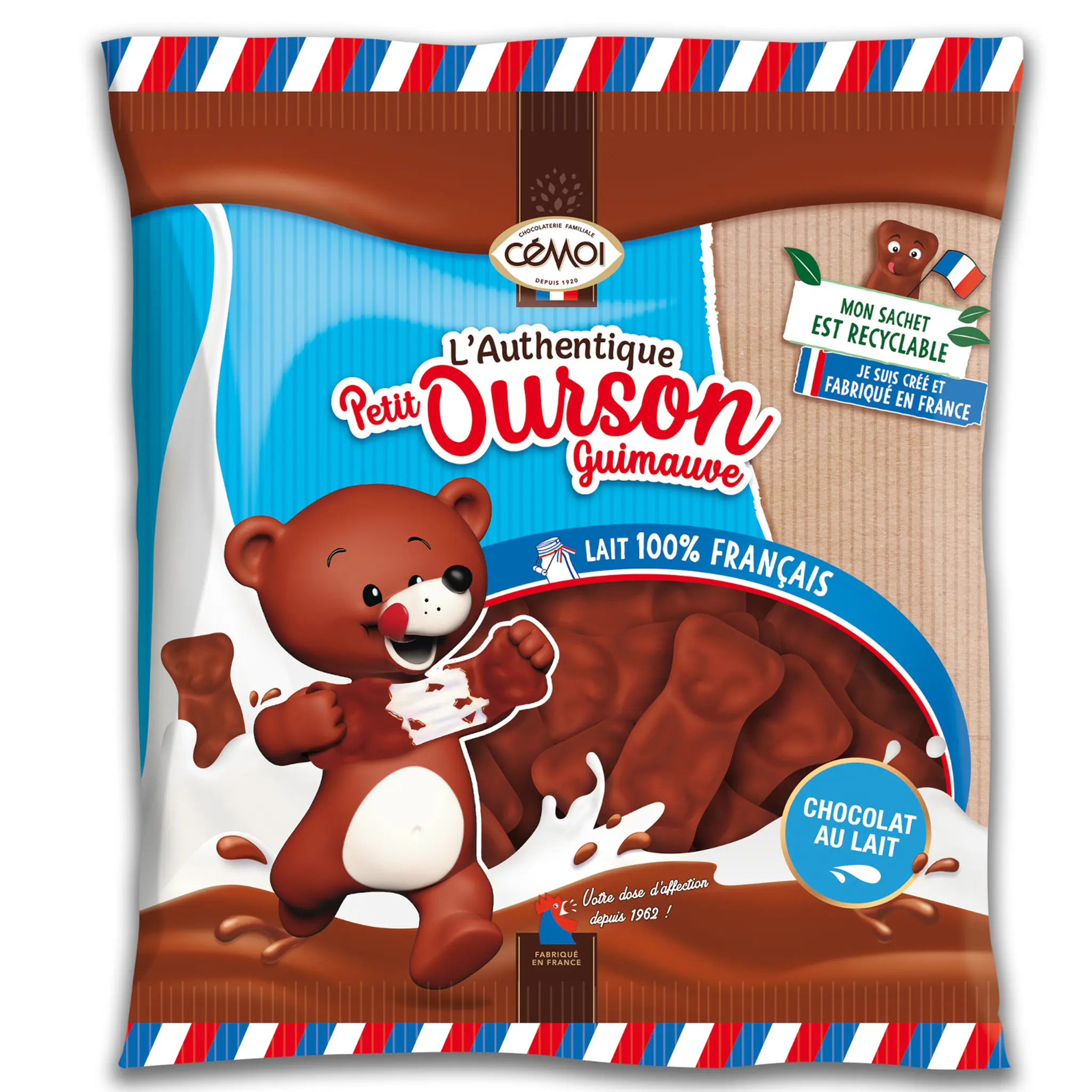 CEMOI Ourson au chocolat au lait et à la guimauve