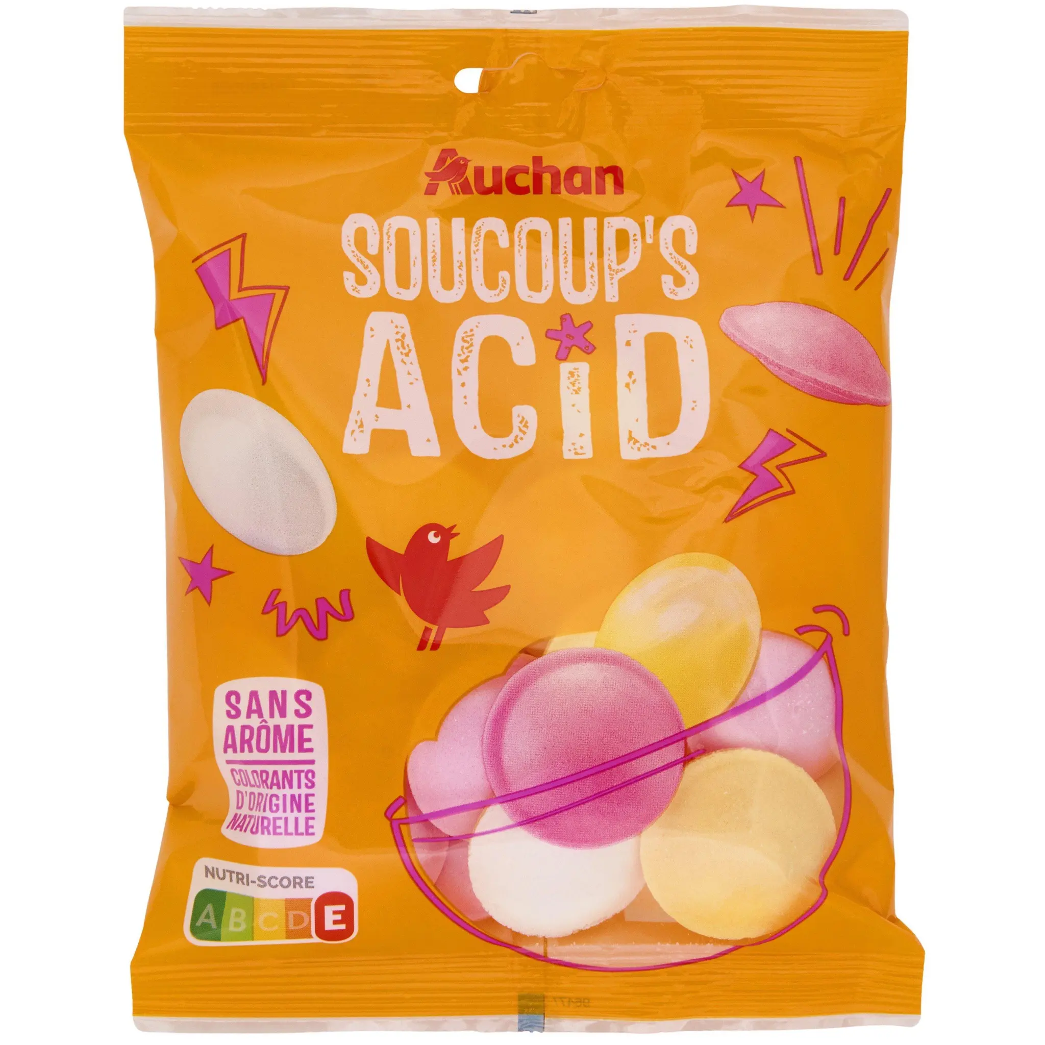 AUCHAN Bonbons soucoup's acid