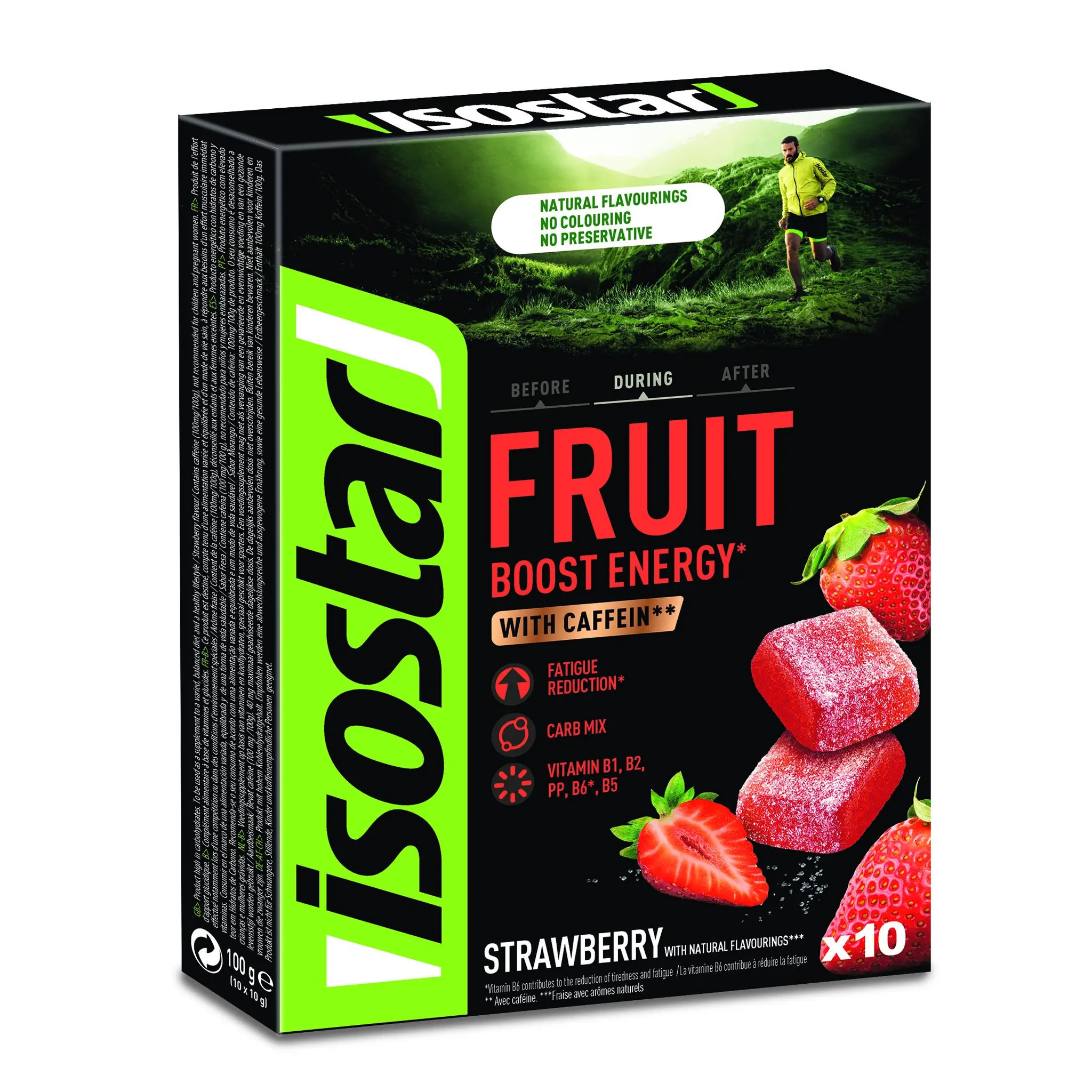 ISOSTAR Pâte de fruits Boost Energy avec caféine saveur fraise