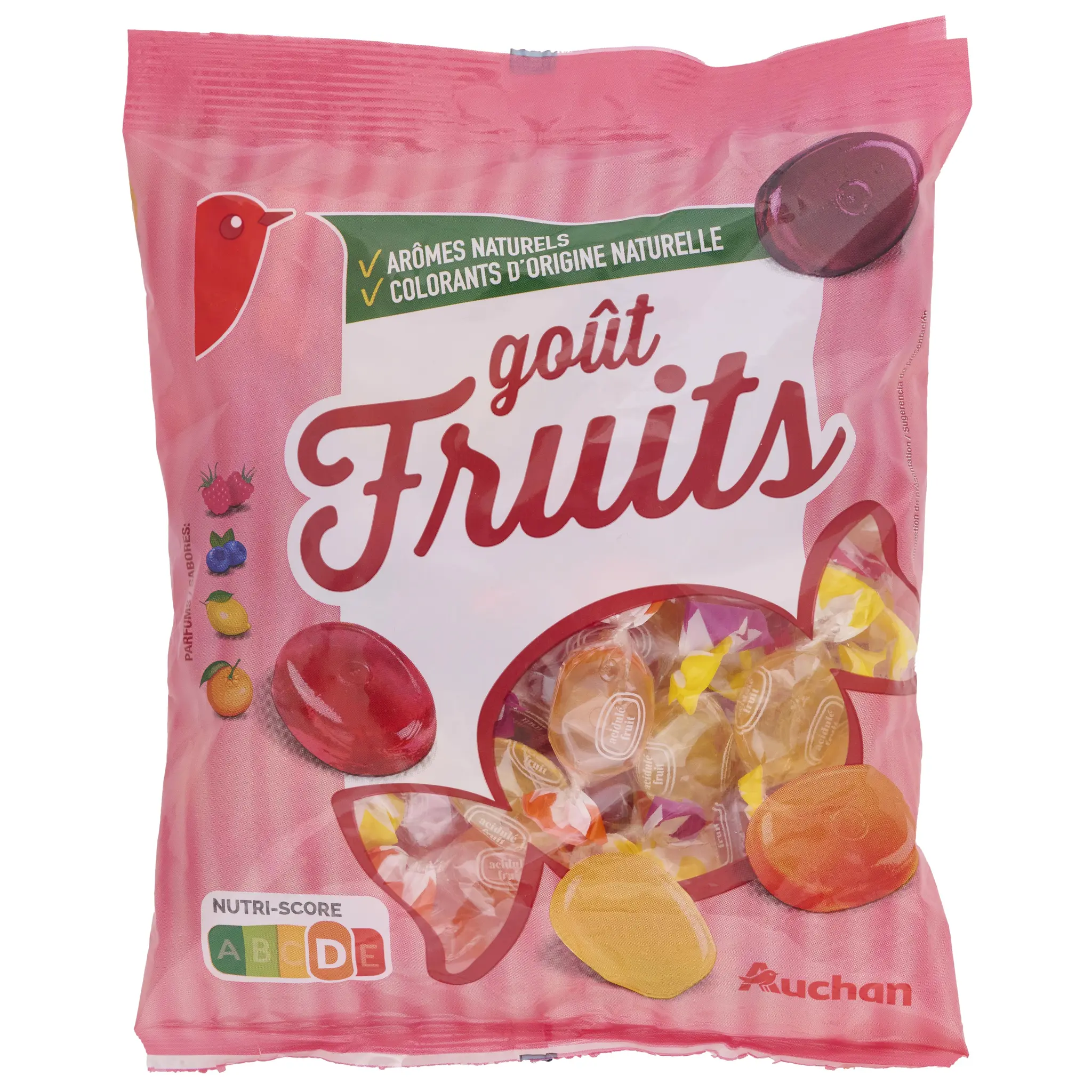 AUCHAN Bonbons durs goût fruits