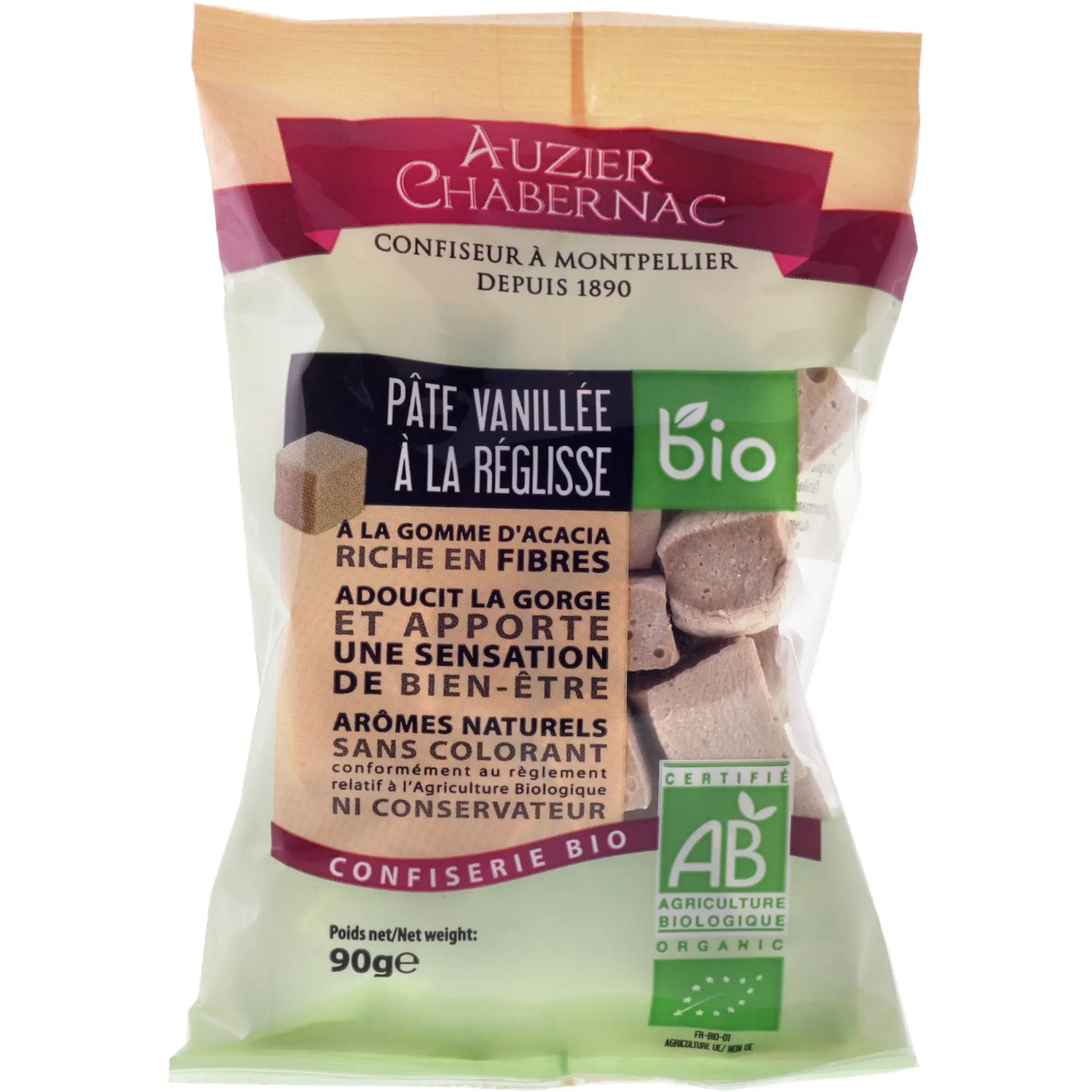AUZIER CHABERNAC Carré de pâte vanillée à la réglisse bio