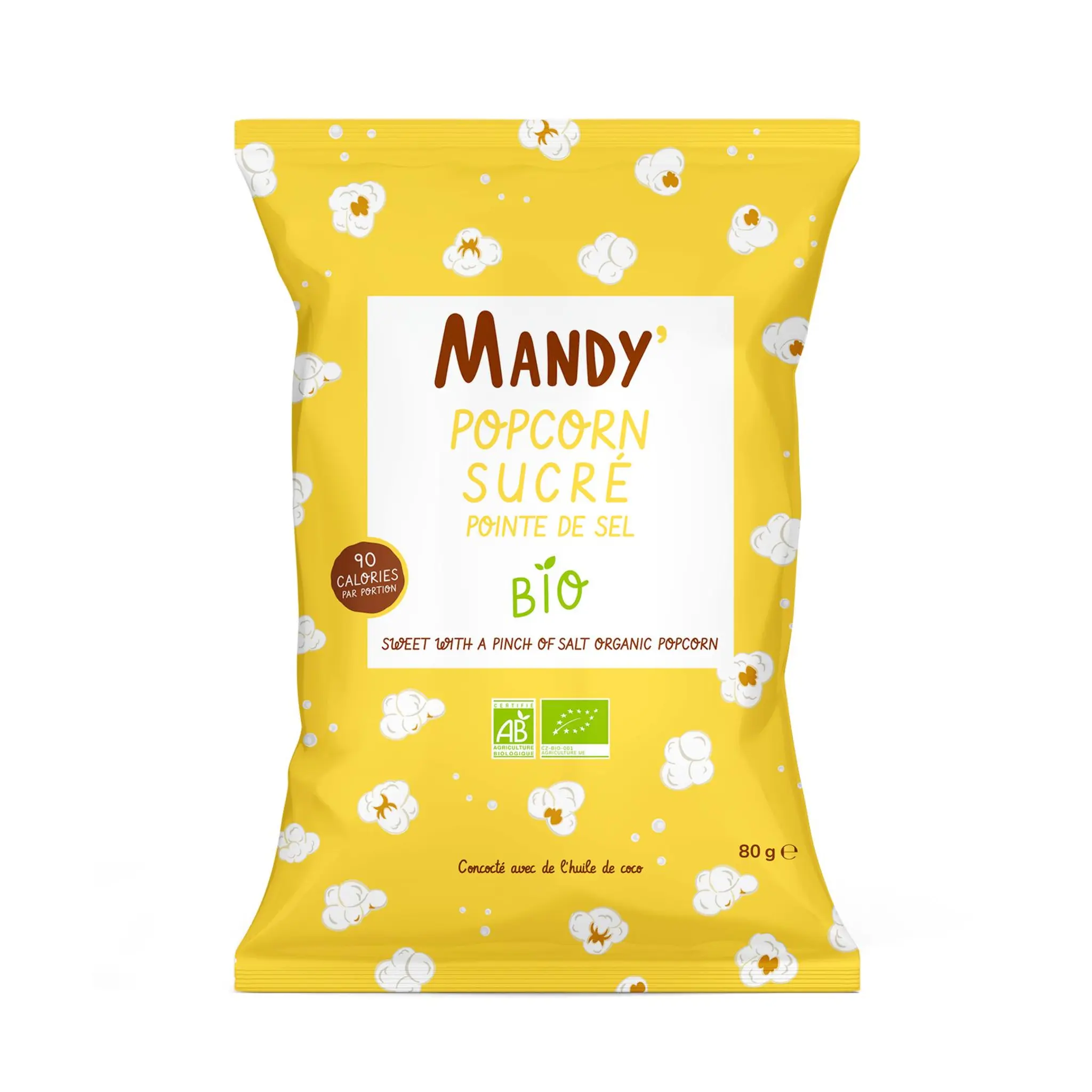 MANDY' Popcorn sucré avec pointe de sel bio