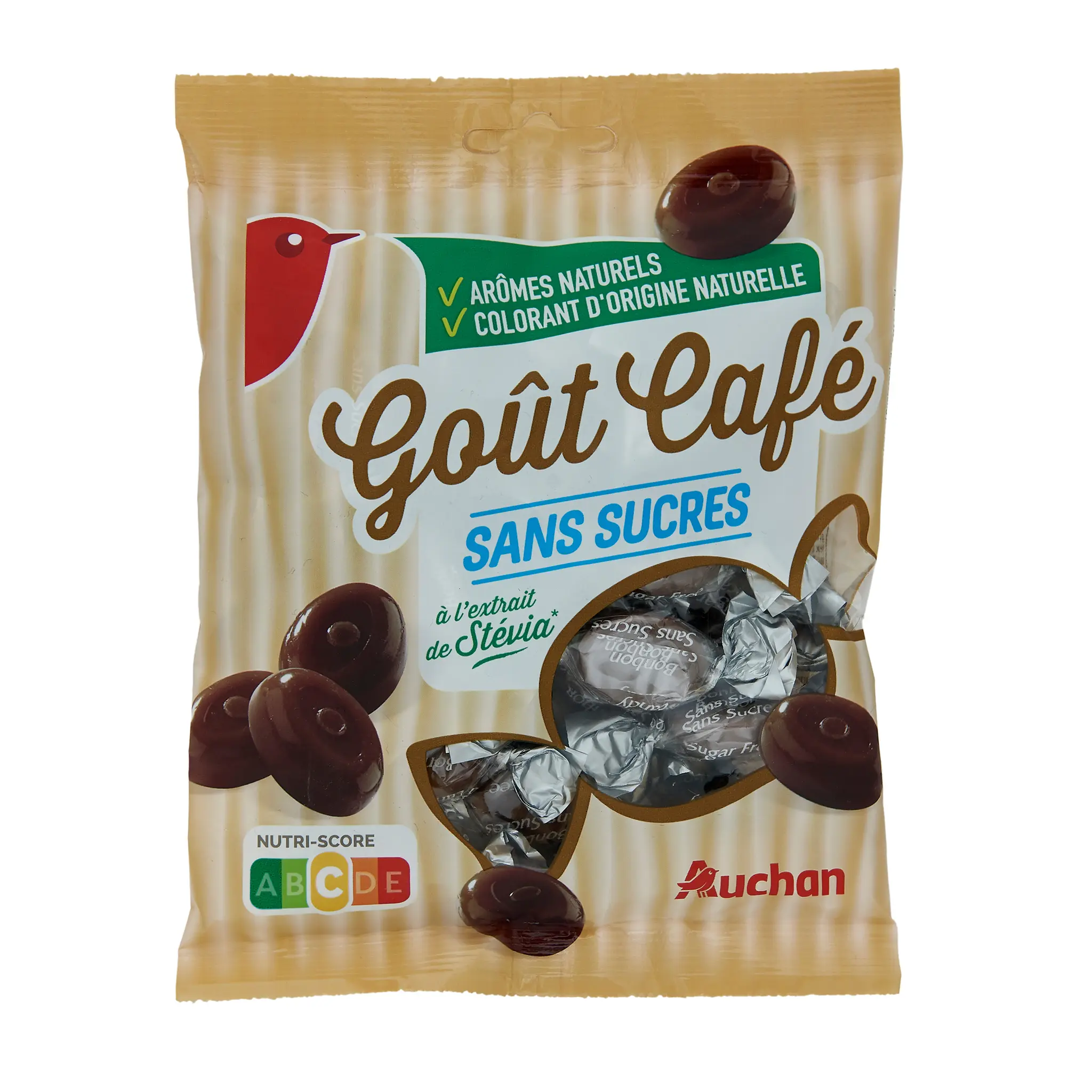 AUCHAN Bonbons au café sans sucre