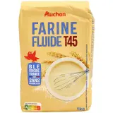 AUCHAN Farine de blé fluide T45 sans grumeaux