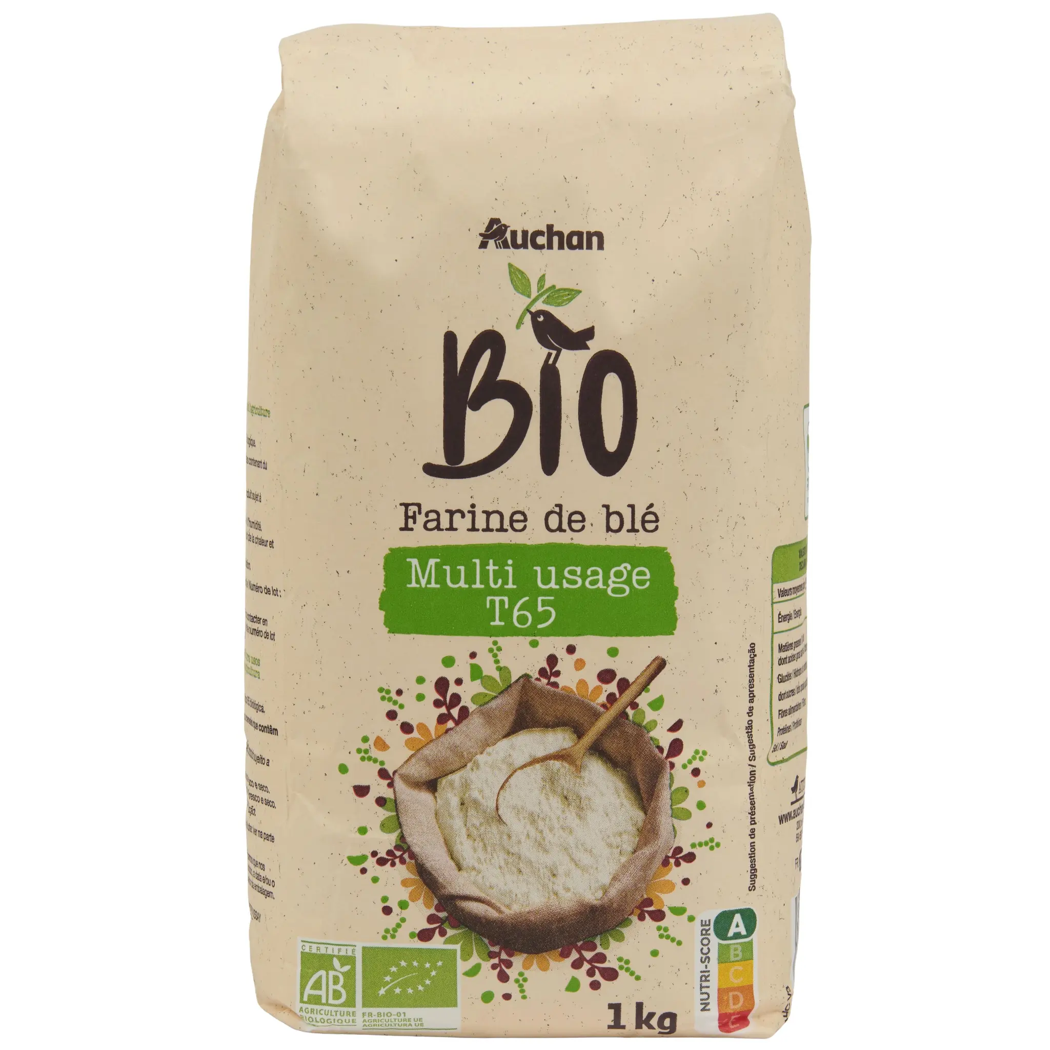 AUCHAN BIO Farine de blé T65