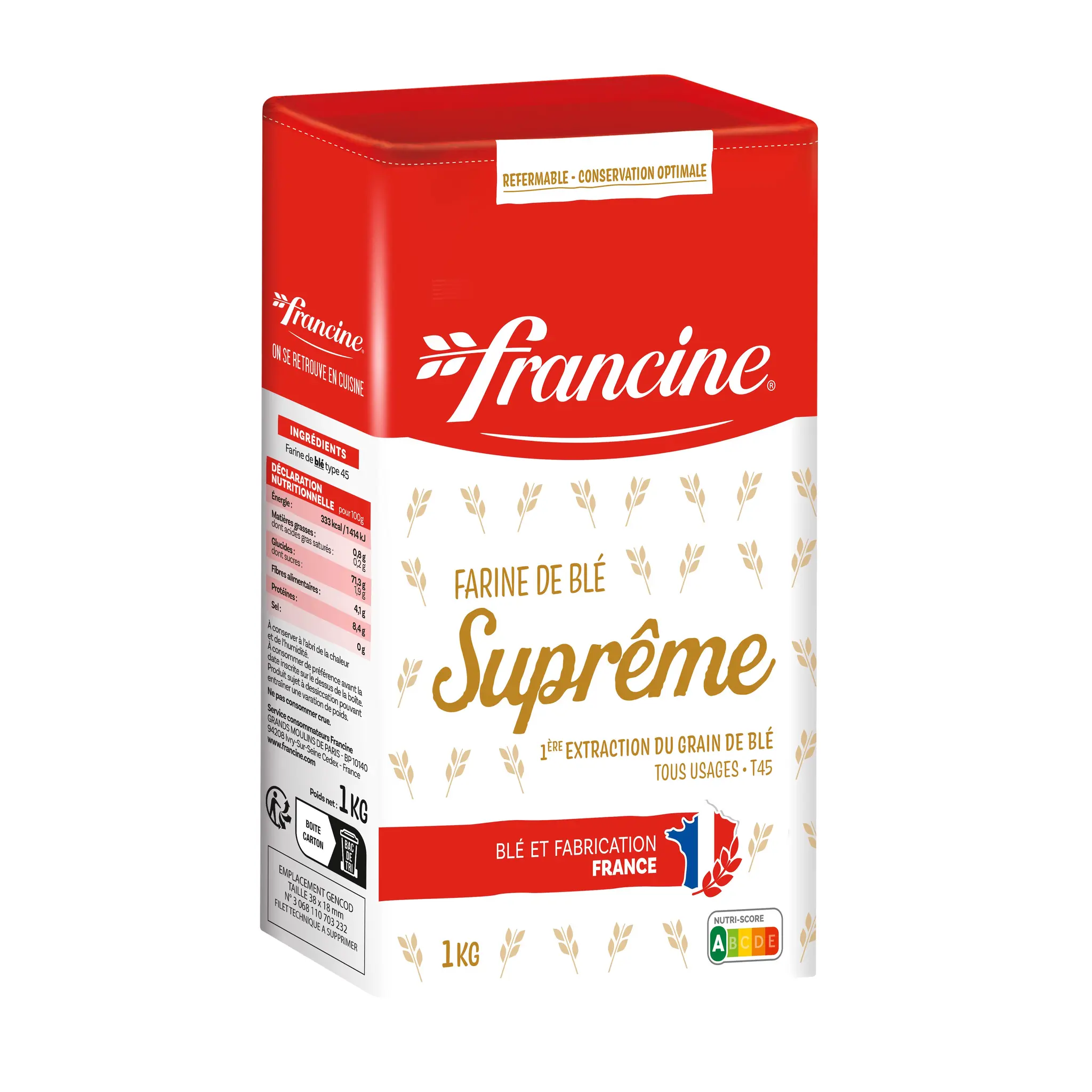 FRANCINE Farine de blé suprême première extraction T45