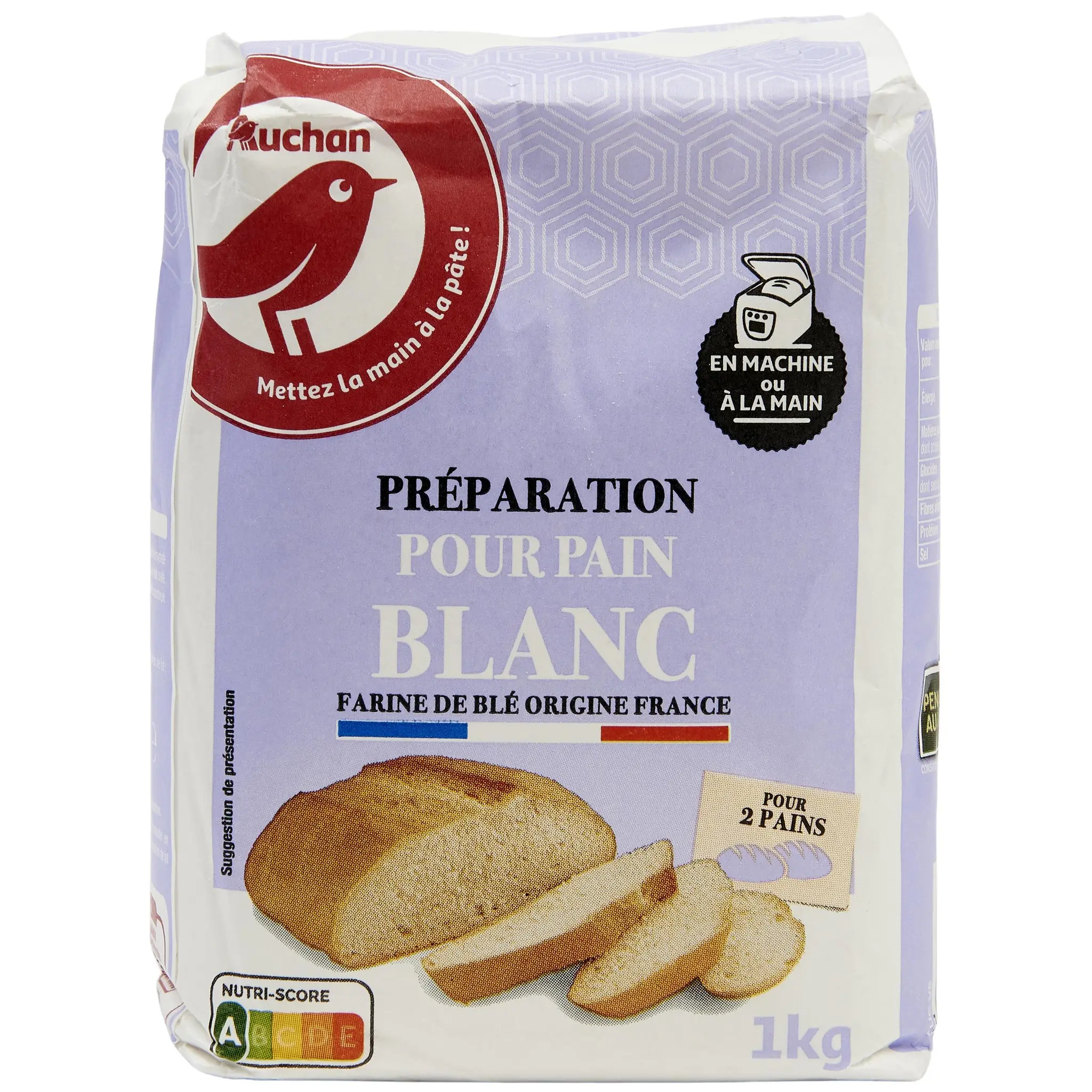 AUCHAN Farine préparation pour pain blanc T65