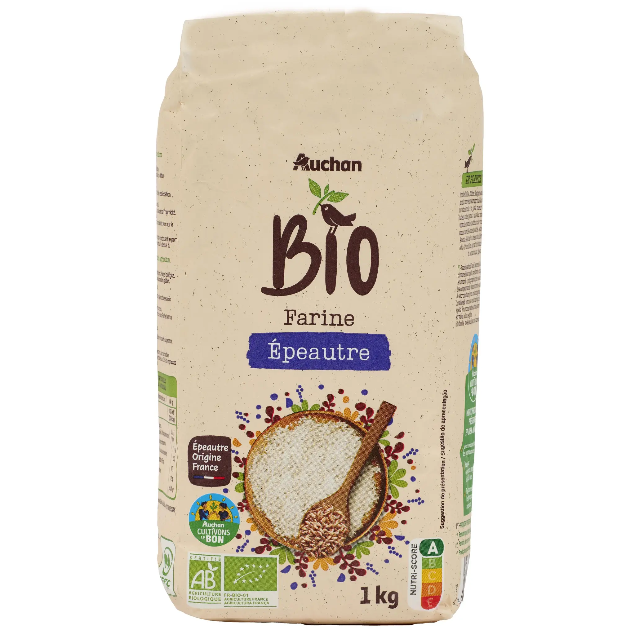 AUCHAN BIO CULTIVONS LE BON Farine d'épeautre