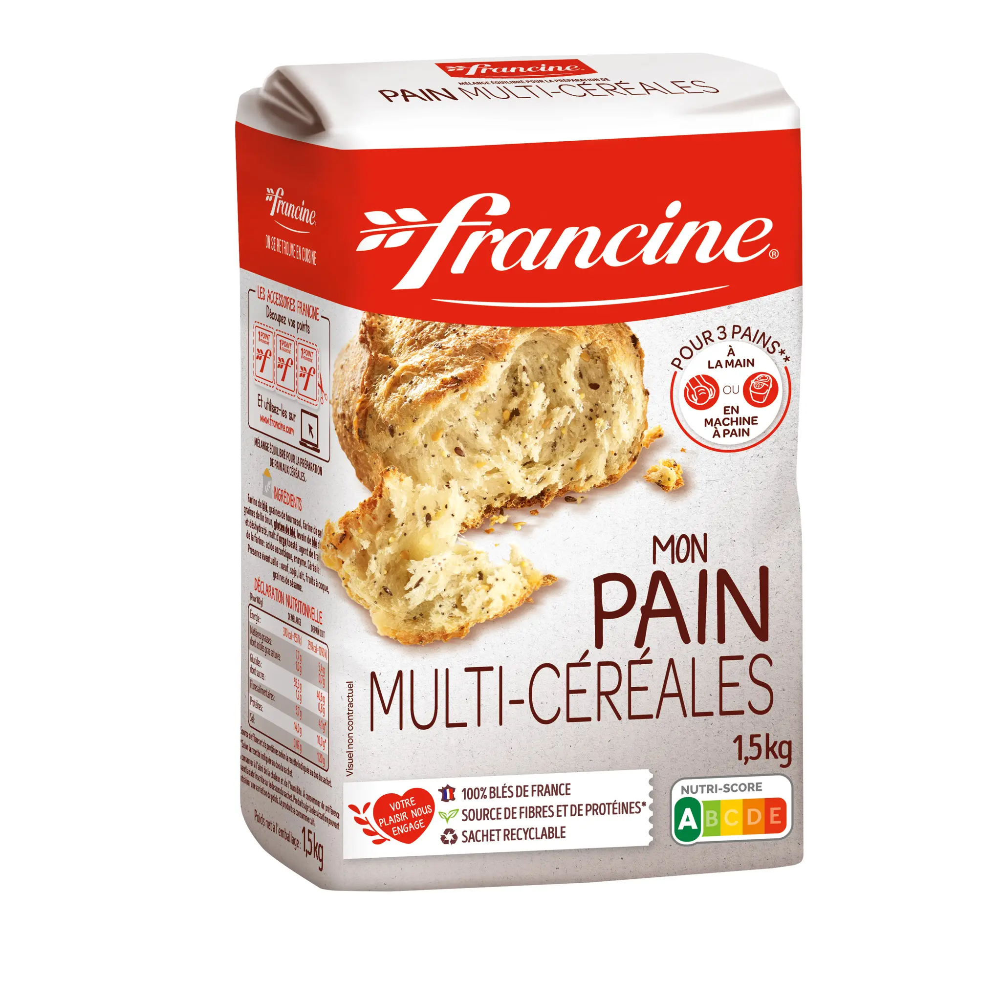 FRANCINE Mon pain, farine multi-céréales