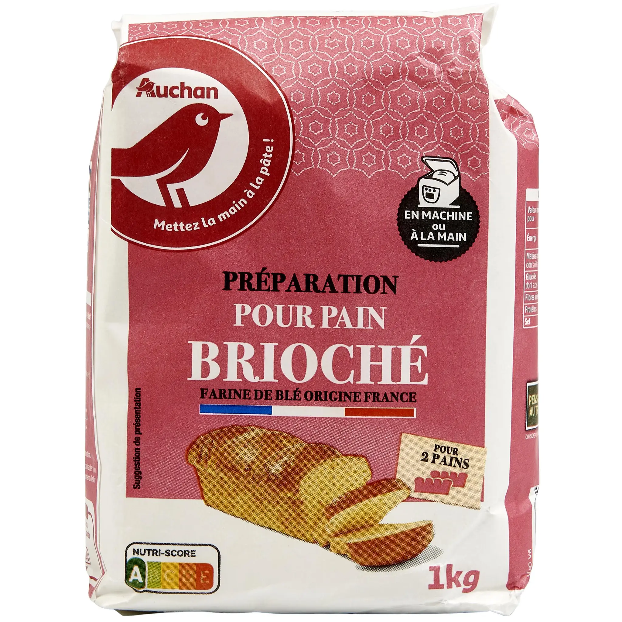 AUCHAN Farine boulangère sans levure pour pain brioché