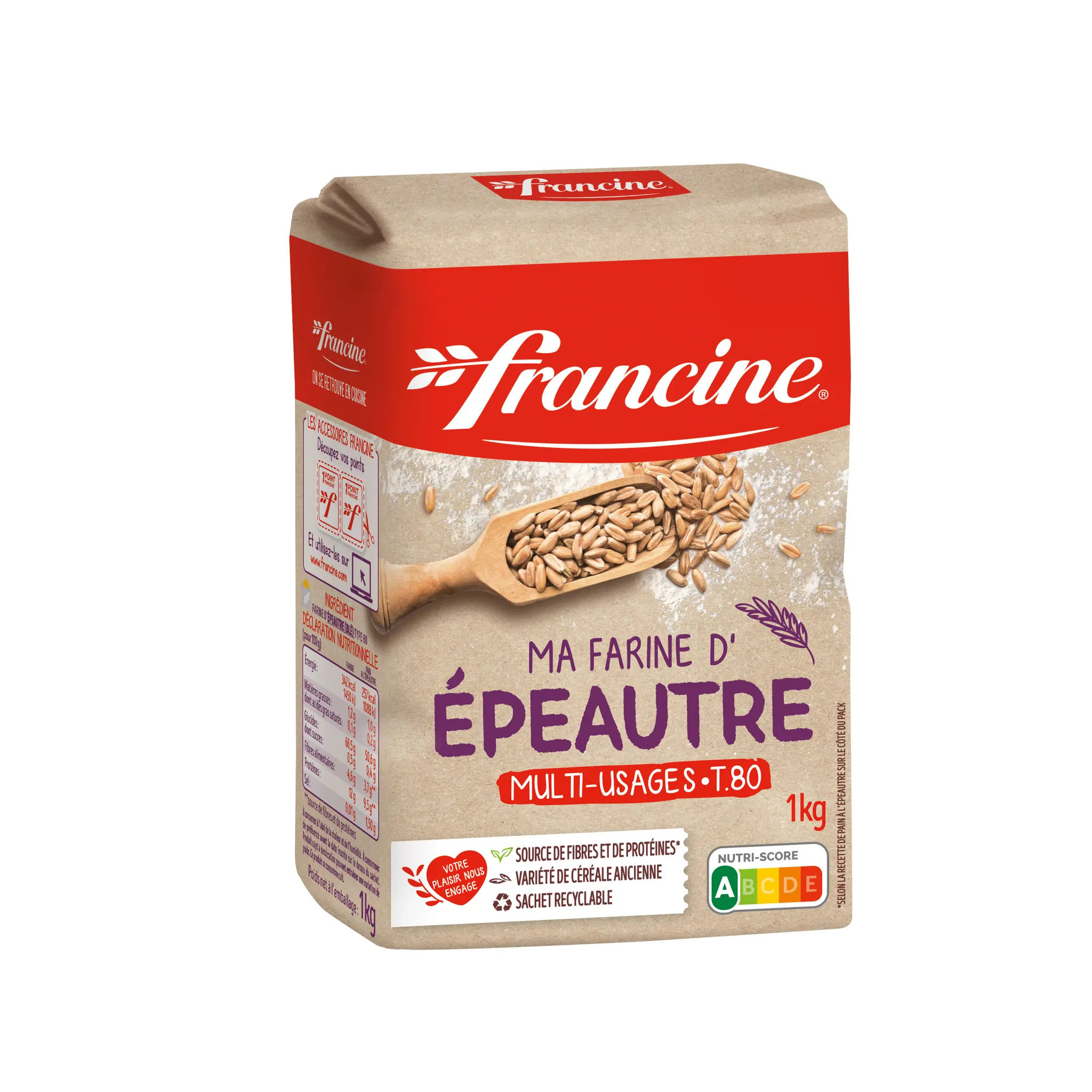 FRANCINE Ma farine d'épeautre multi-usages T80