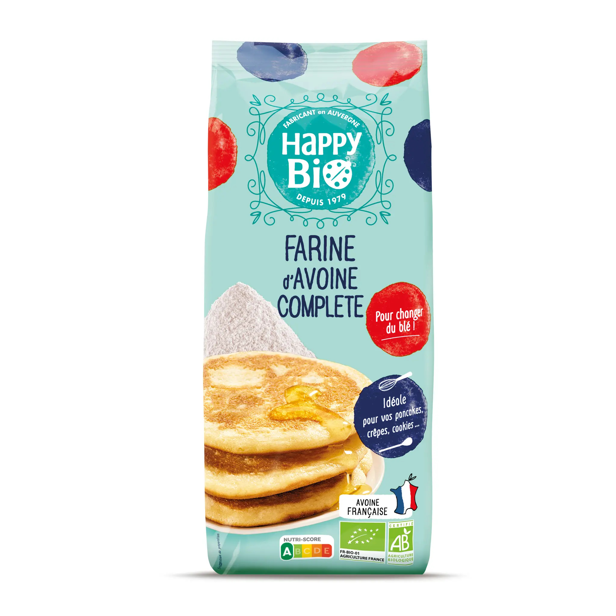 HAPPY BIO Farine d'avoine complète