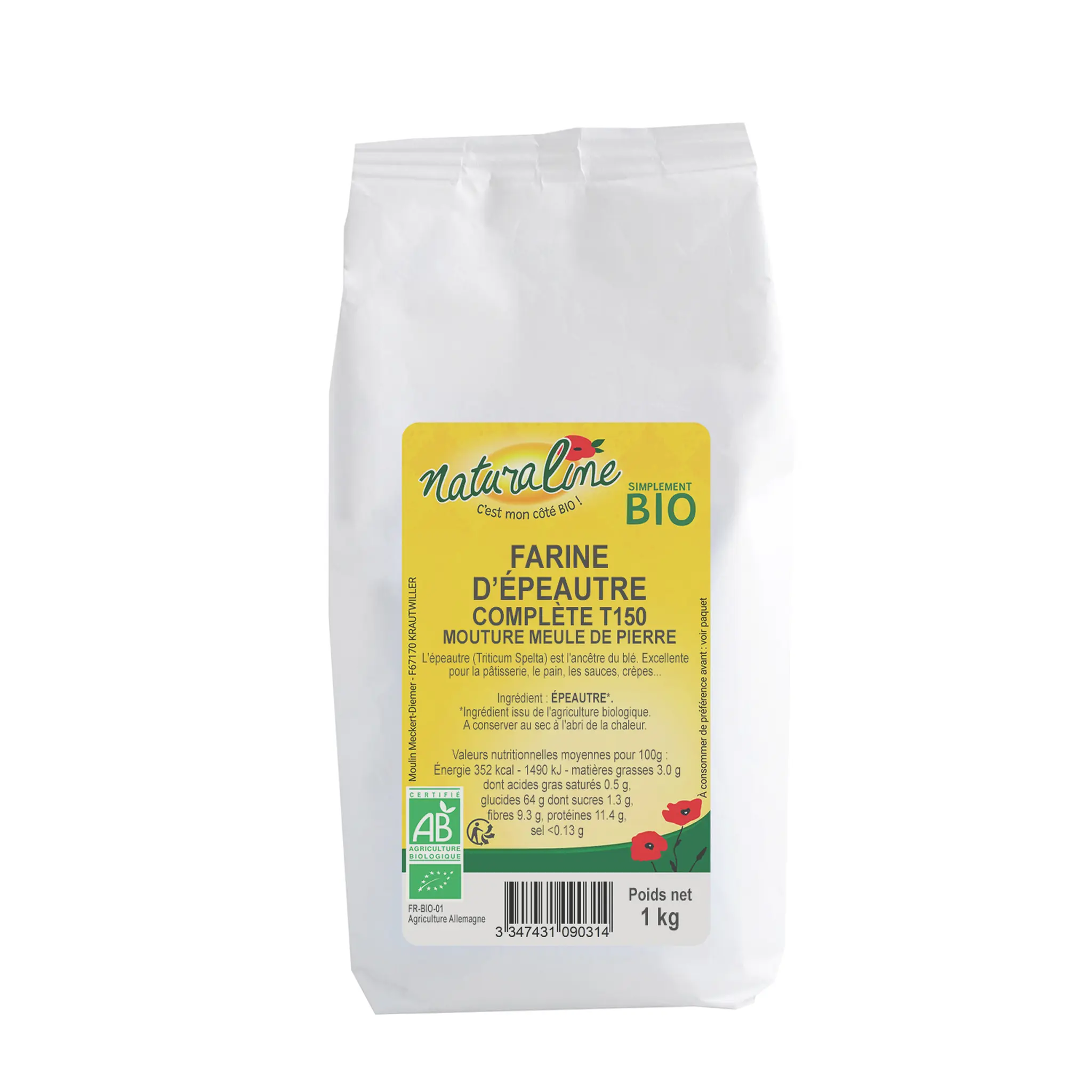 NATURALINE Farine d'épeautre complète bio T150