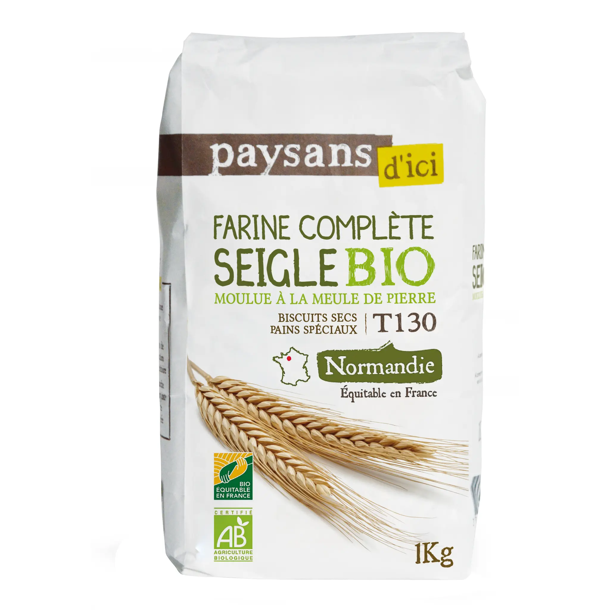 PAYSANS D'ICI Farine complète seigle bio T130