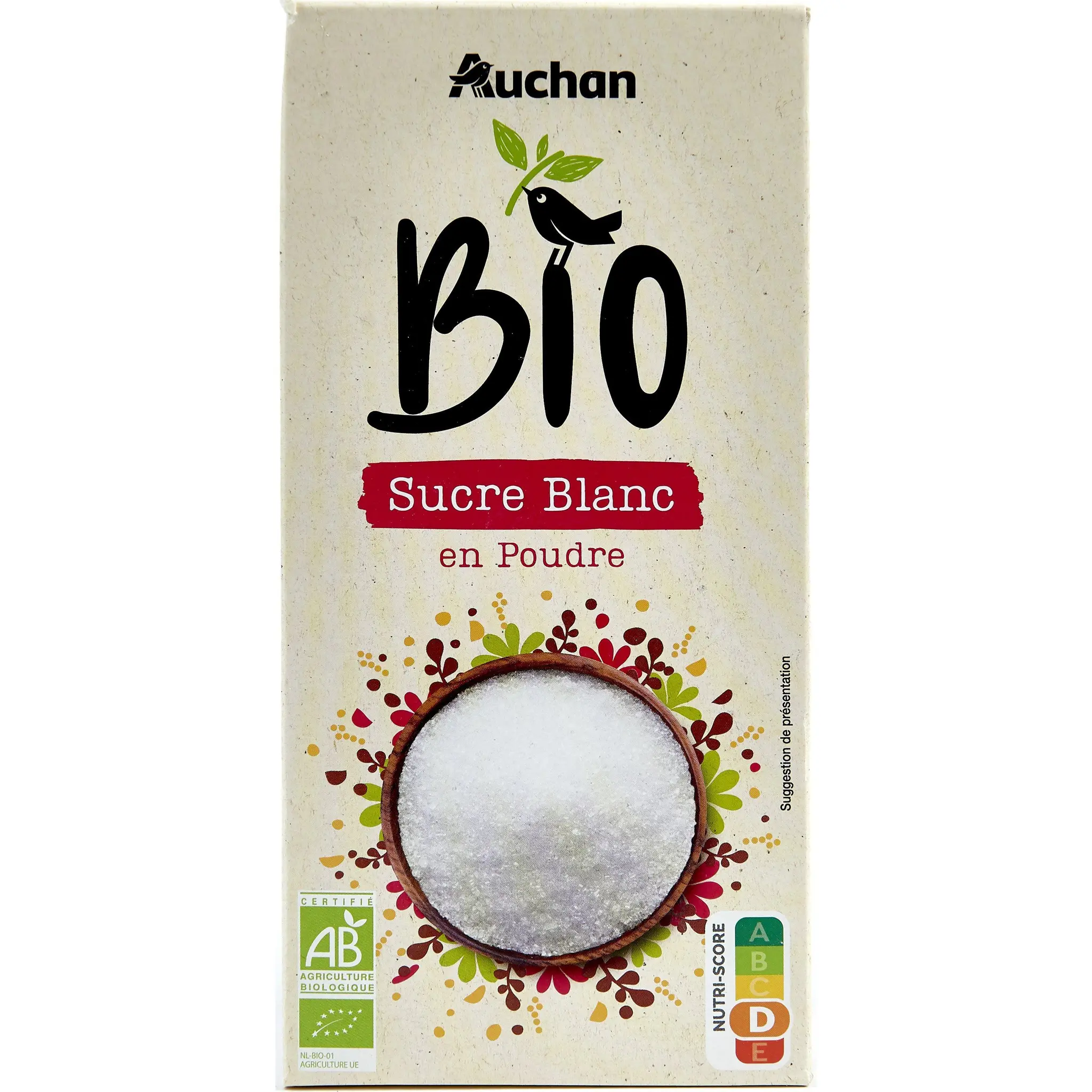 AUCHAN BIO Sucre blanc en poudre