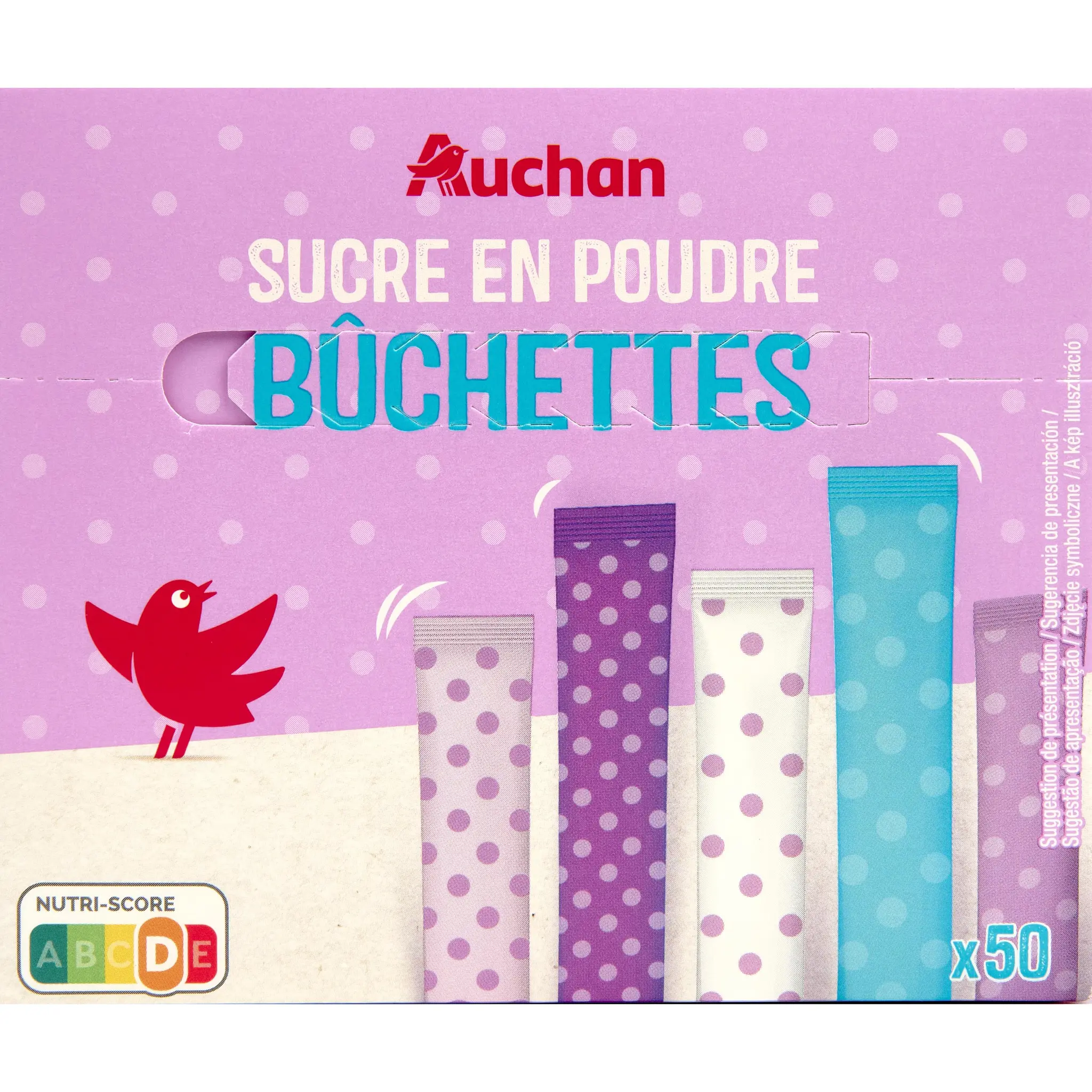 AUCHAN Sucre en poudre en bûchettes