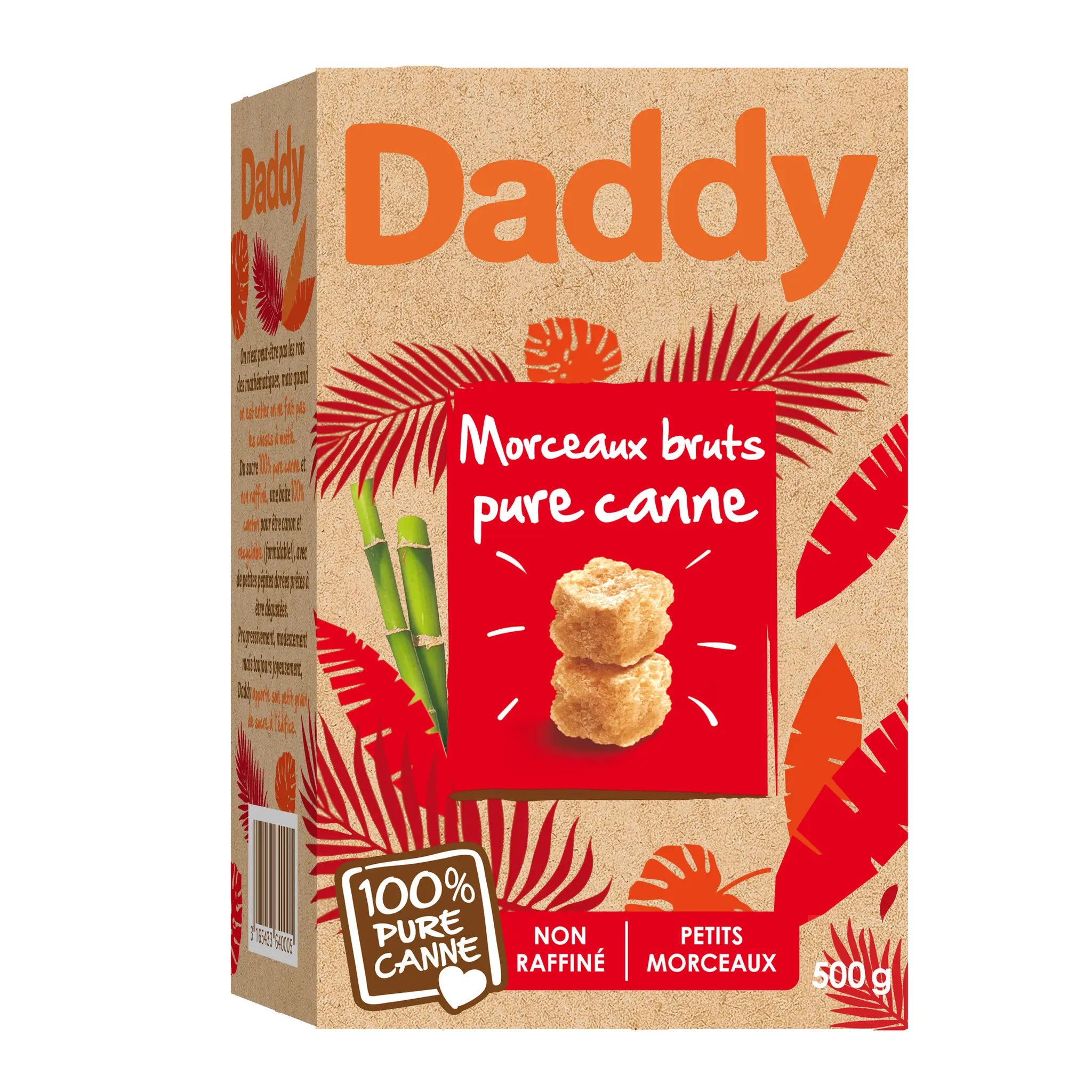 DADDY Sucre roux pure canne en morceaux bruts