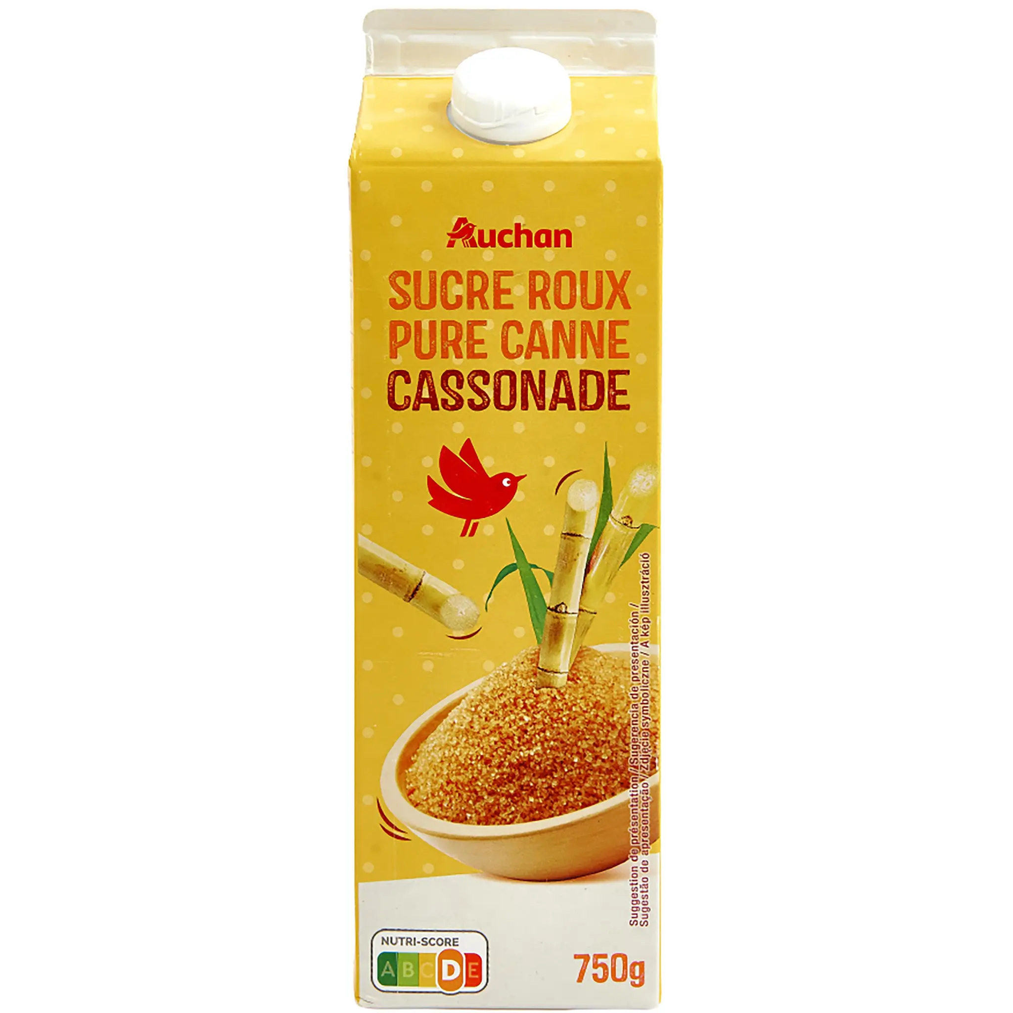 AUCHAN Sucre roux pure canne cassonade