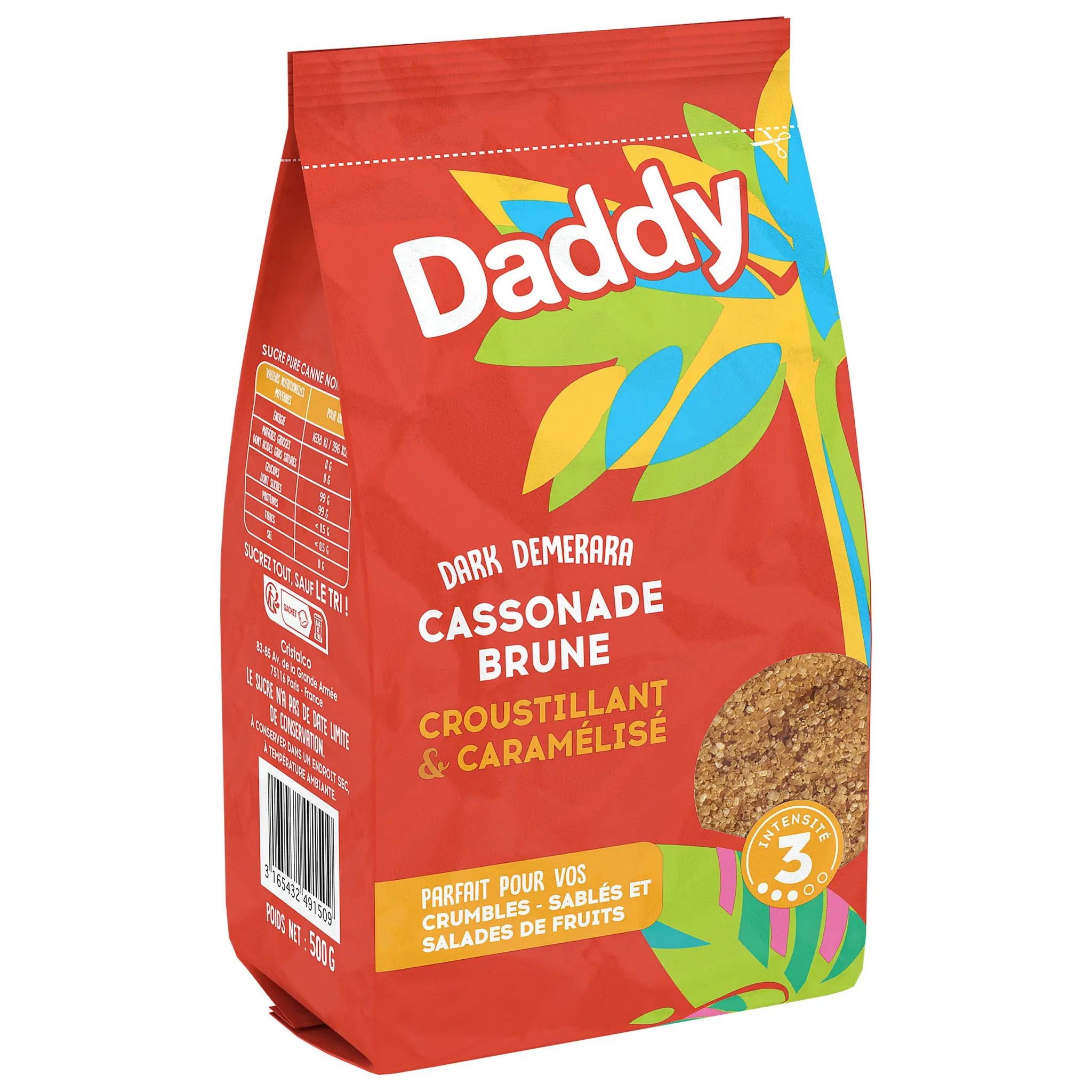 DADDY Cassonade pure canne Dark Demerara sachet