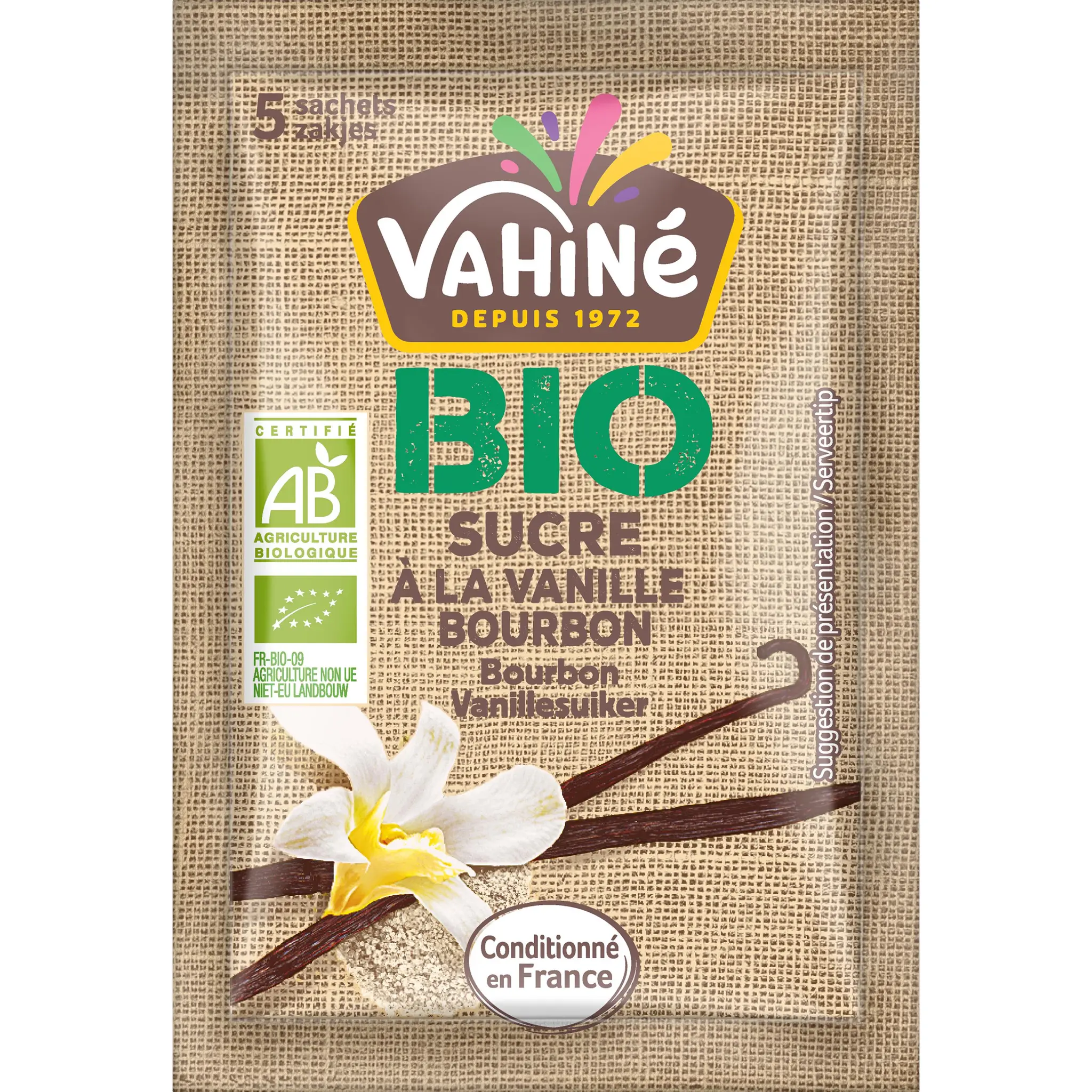 VAHINE Sucre vanillé à la vanille de bourbon bio en poudre