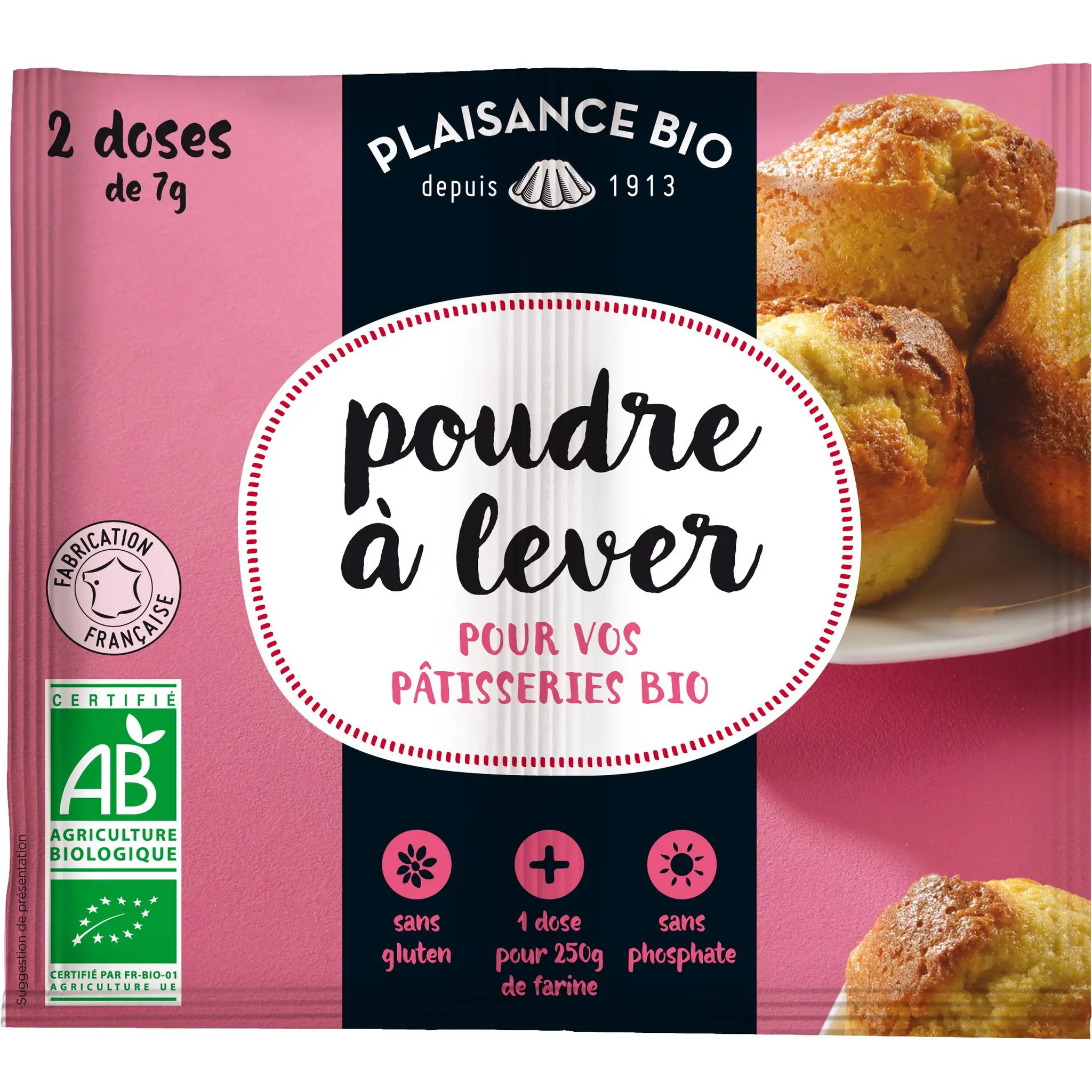 PLAISANCE BIO Poudre à lever pour pâtisseries sans gluten sans phosphate