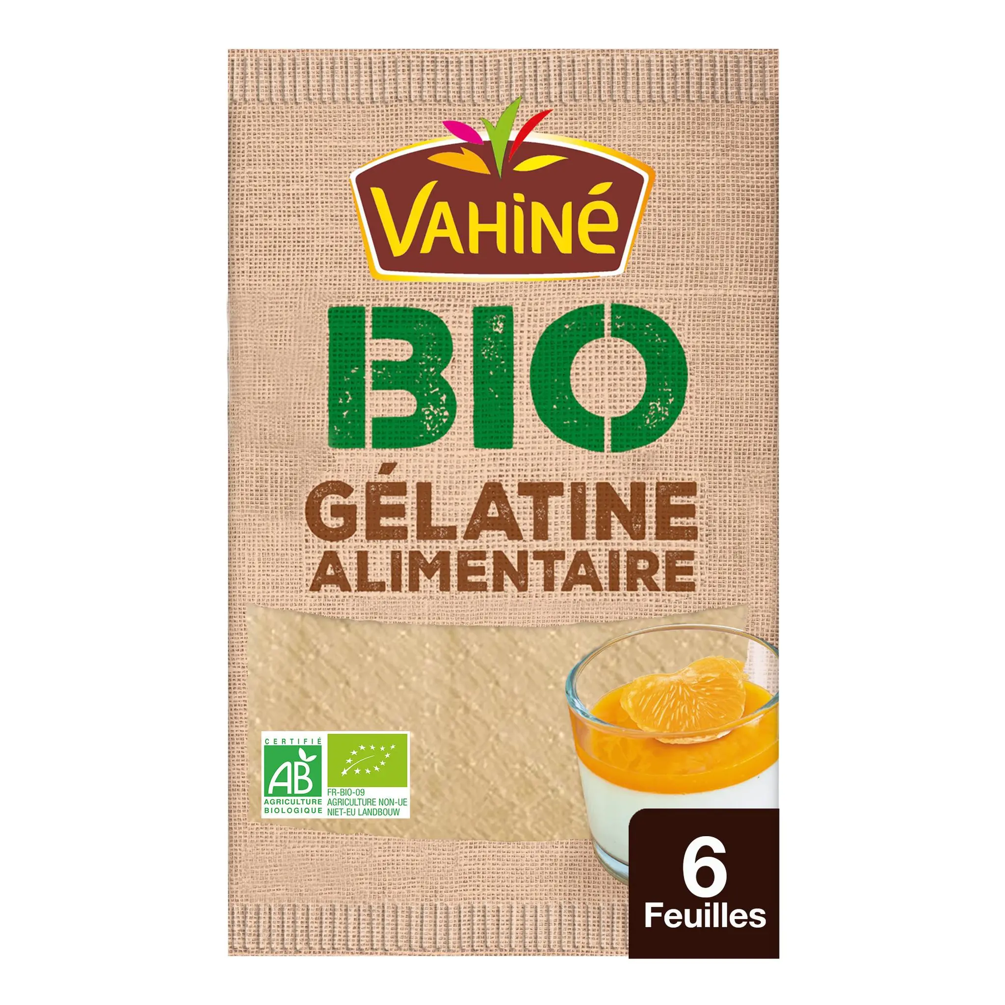 VAHINE Feuilles de gélatine alimentaire bio