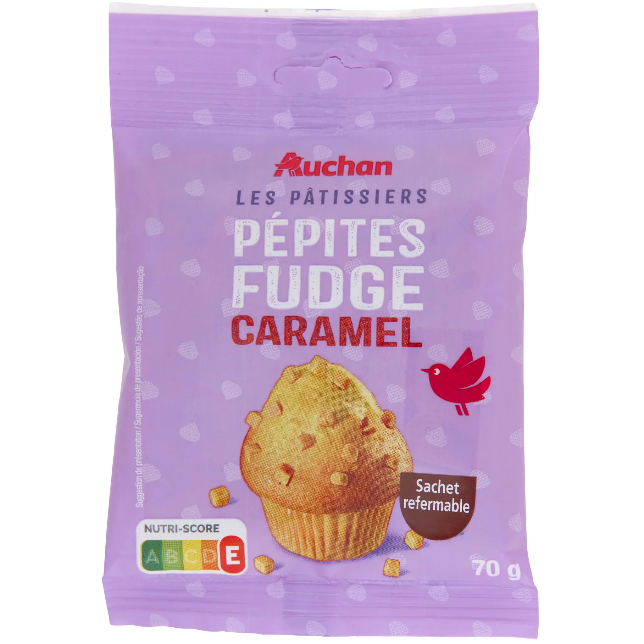 AUCHAN Pépites fudge caramel sachet refermable