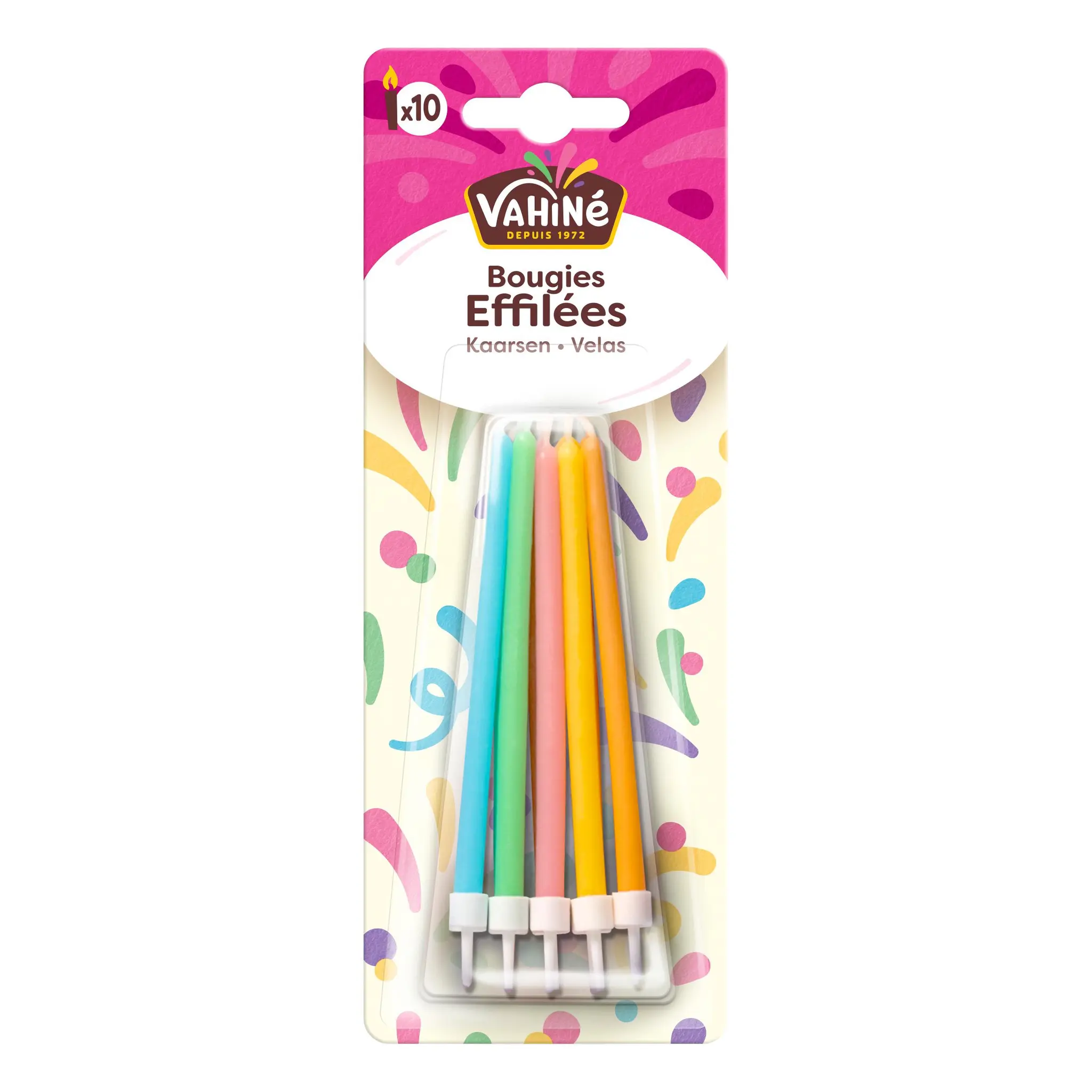 VAHINE Bougies effilées design 10 bougies