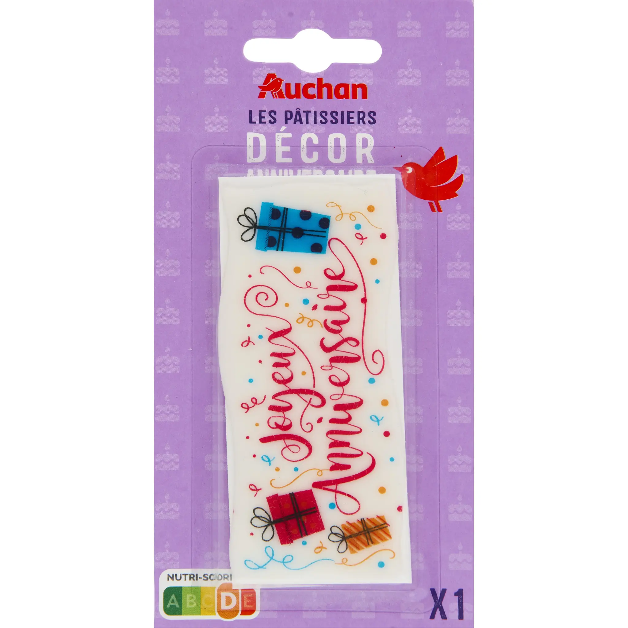 AUCHAN Plaque décor anniversaire