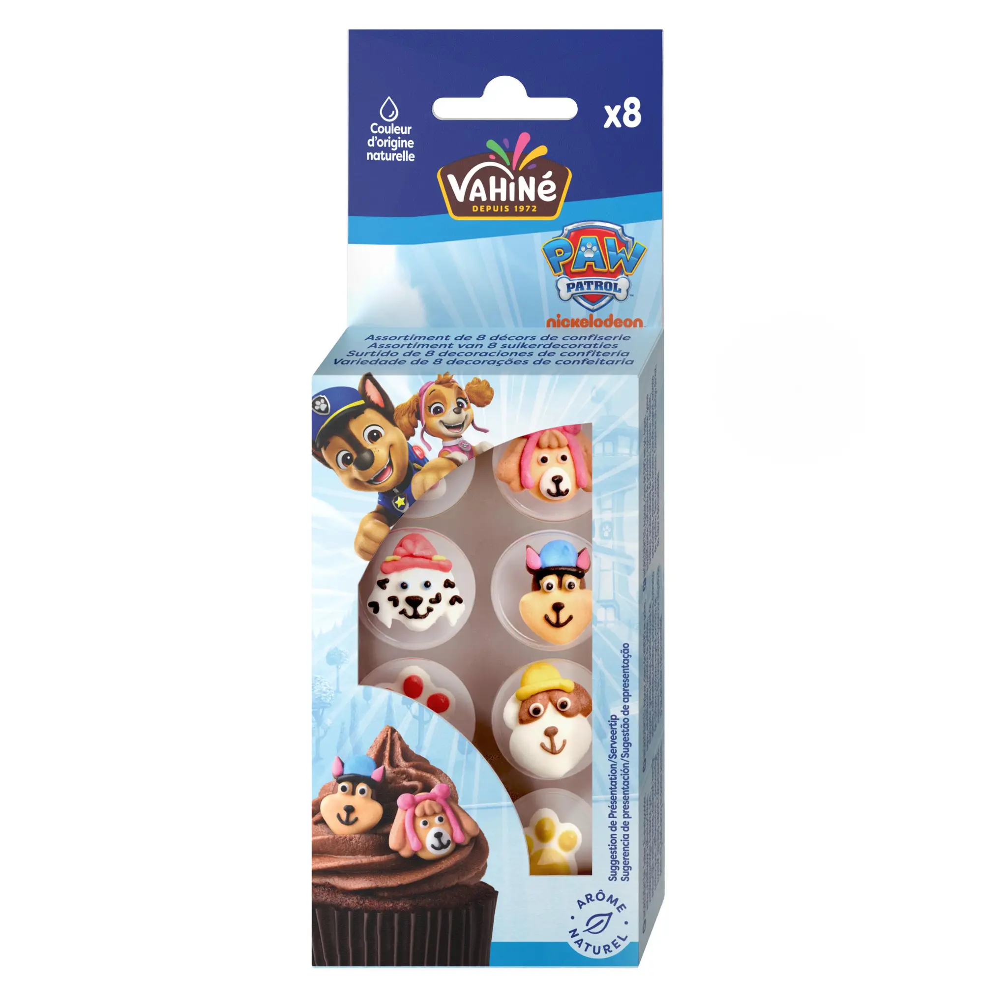 VAHINE Assortiment de 8 décors de confiserie Pat Patrouille