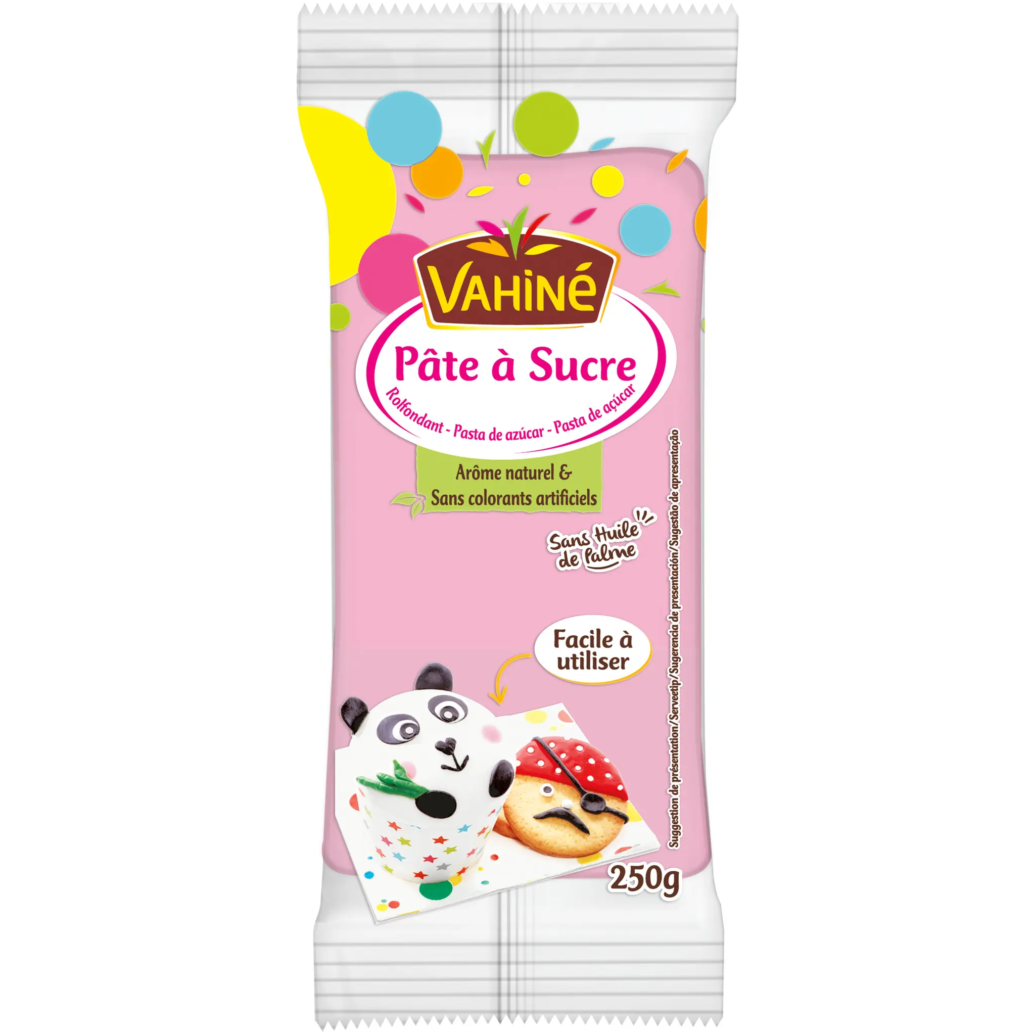 VAHINE Pâte à sucre rose sans huile de palme