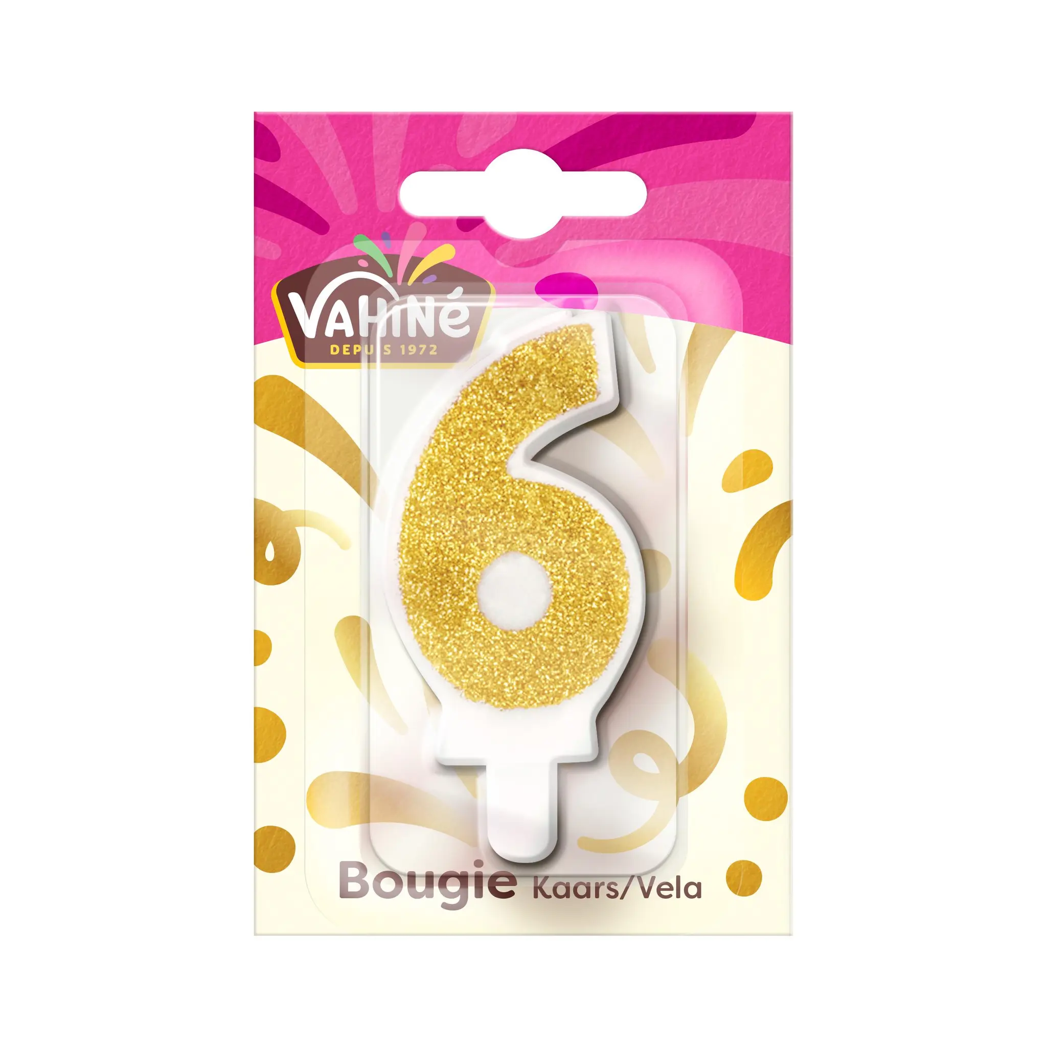 VAHINE Bougie chiffre adulte n°6