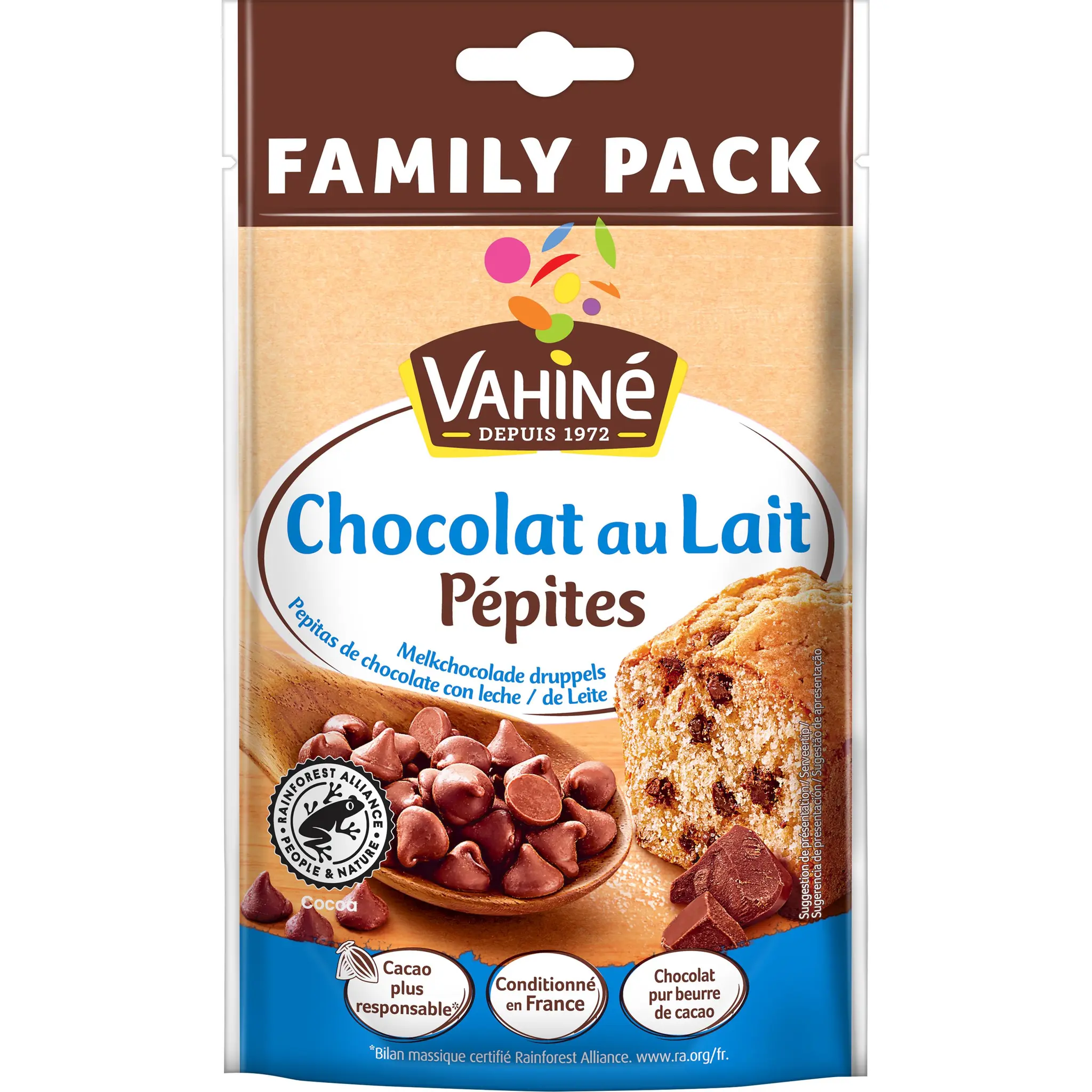 VAHINE Pépites de chocolat au lait