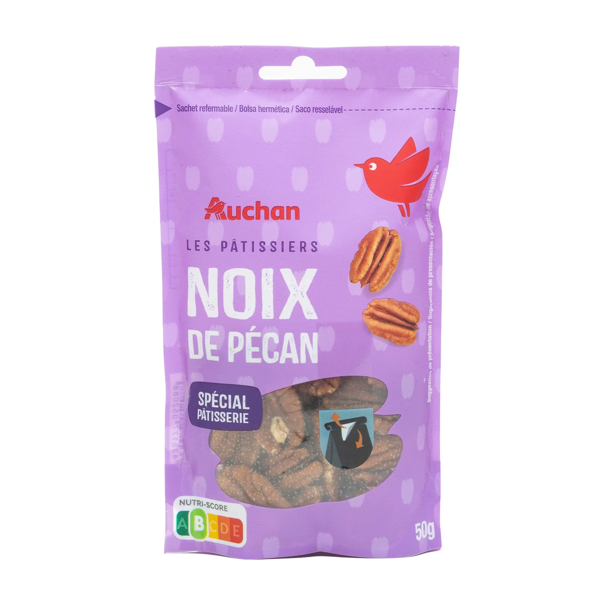 AUCHAN Noix de pécan sachet refermable