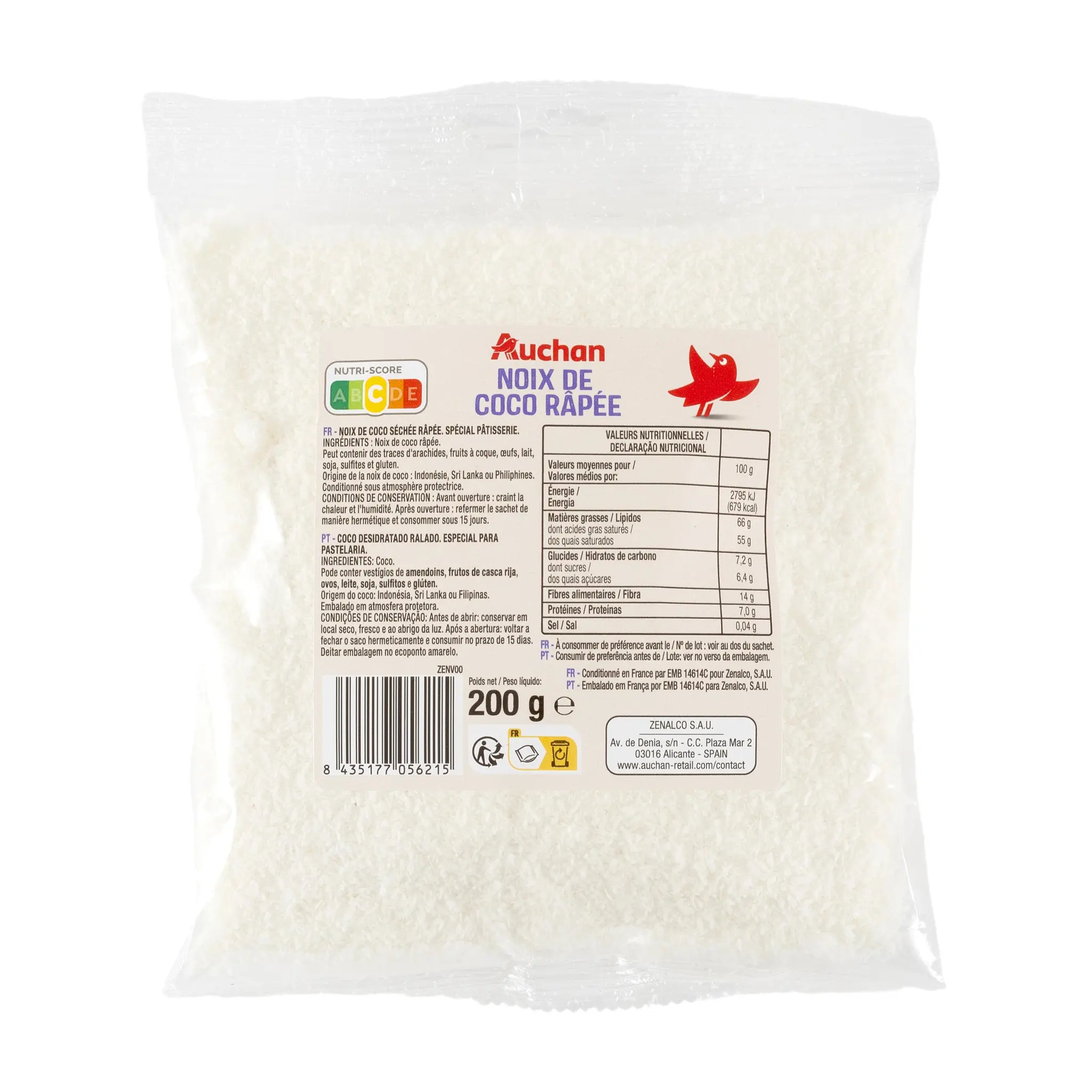 AUCHAN Noix de coco râpée