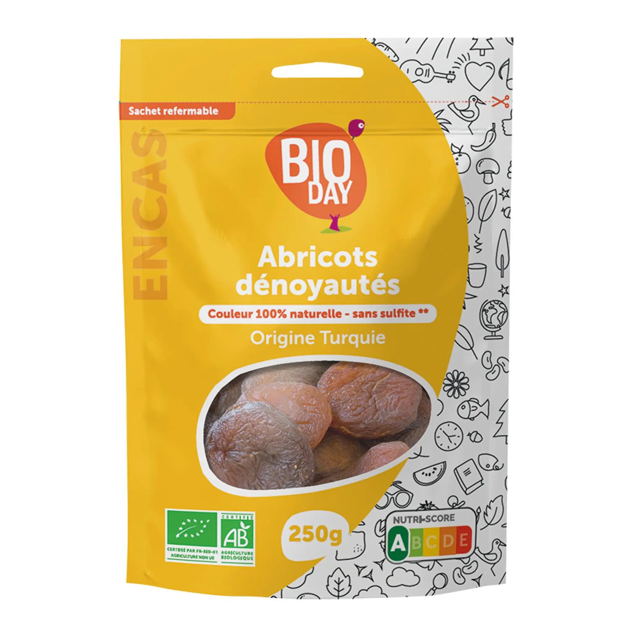 BIODAY Abricots dénoyautés bio origine Turquie
