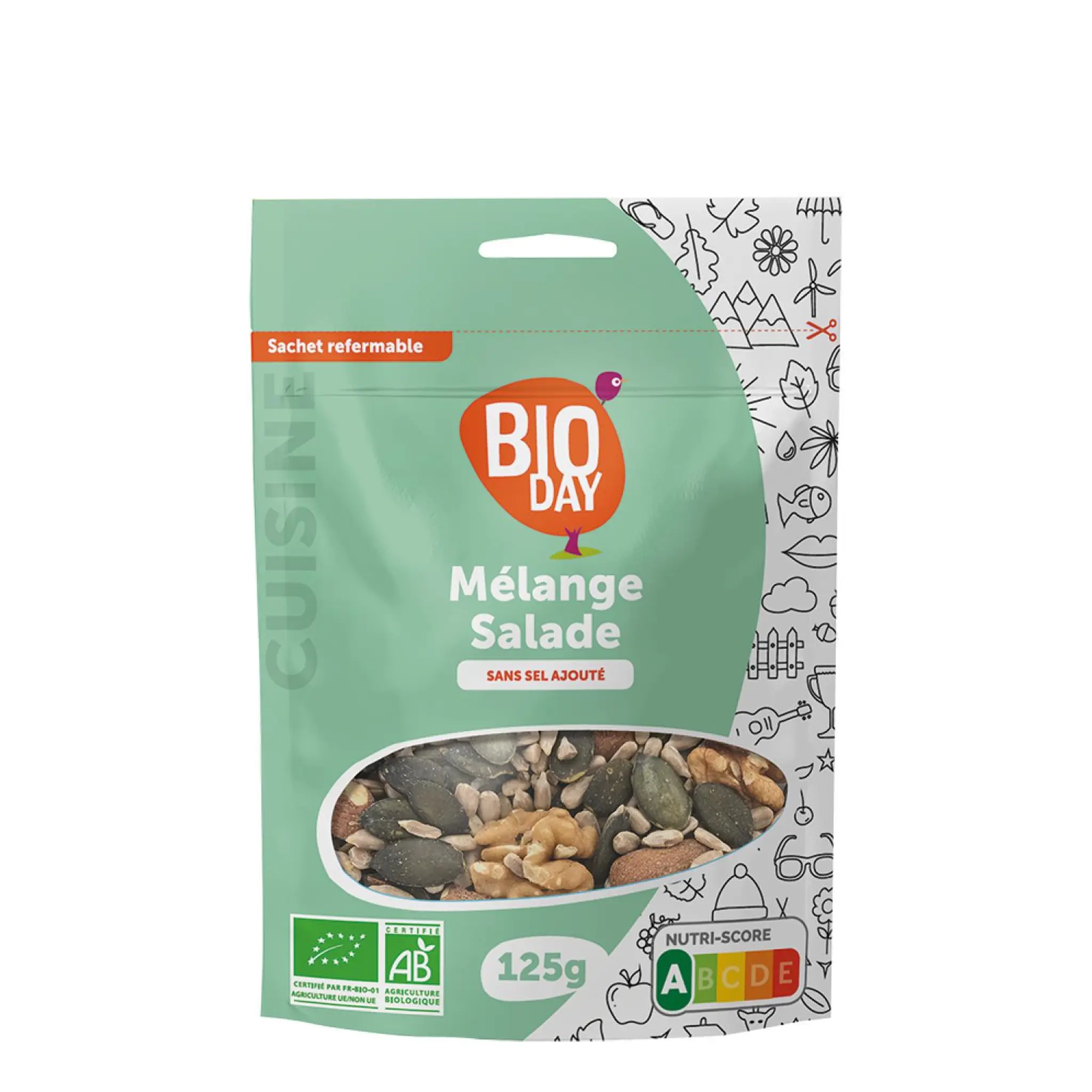 BIODAY Mélange salade bio sans sel ajouté