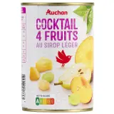 AUCHAN Cocktail de 4 fruits au sirop léger