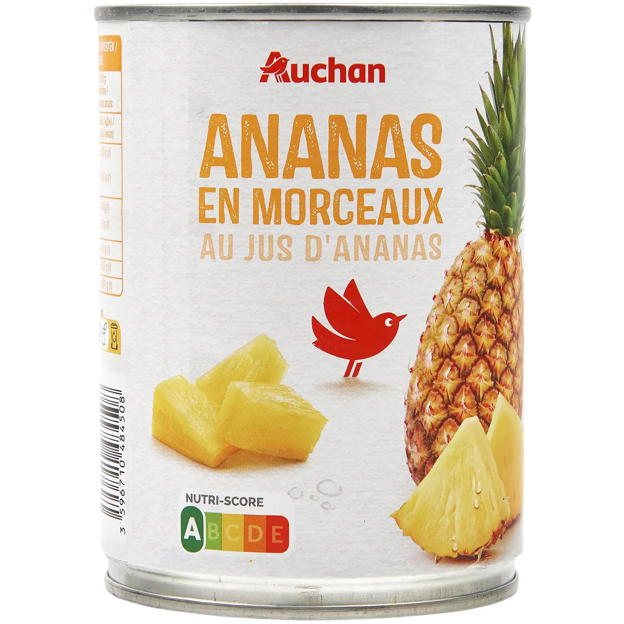 AUCHAN Ananas en morceaux au jus