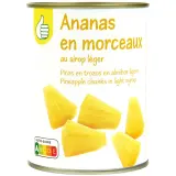 POUCE Ananas en morceaux au sirop léger